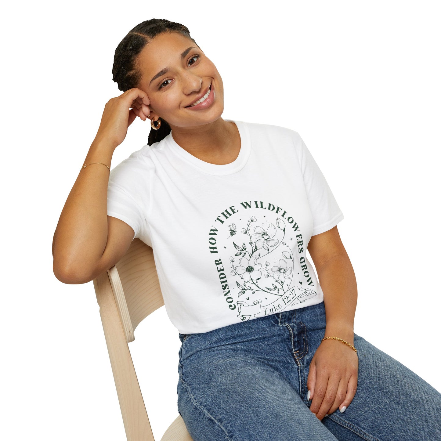 Inspirational Wildflower T-Shirt - 'Consider How the Wildflowers Grow' - Christian Shirts and More