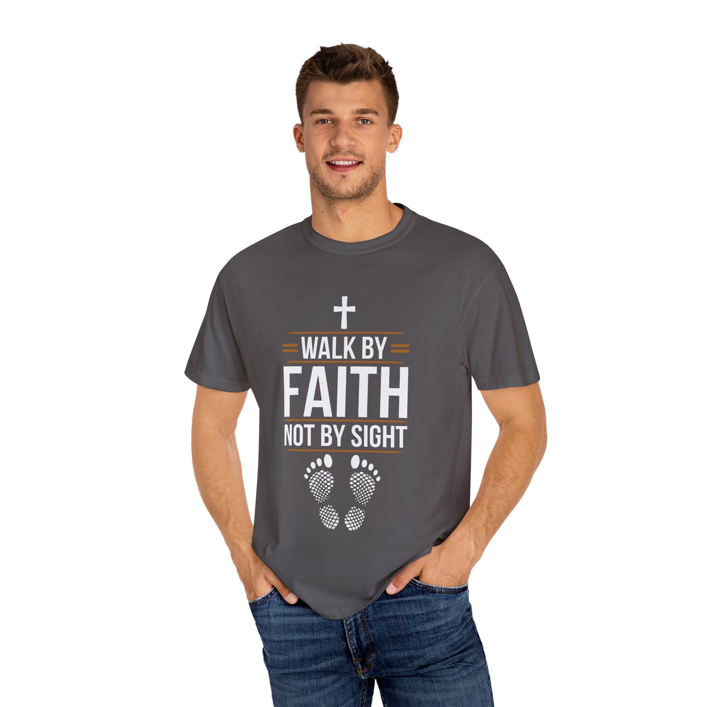 Walk by Faith Unisex Garment-Dyed T-shirt - Christian Shirts and More