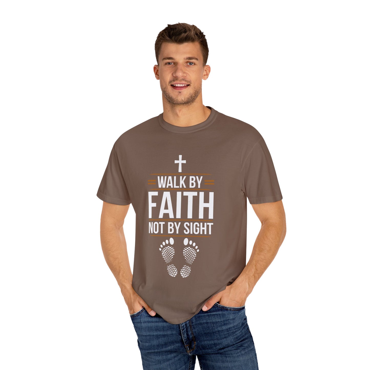 Walk by Faith Unisex Garment-Dyed T-shirt - Christian Shirts and More