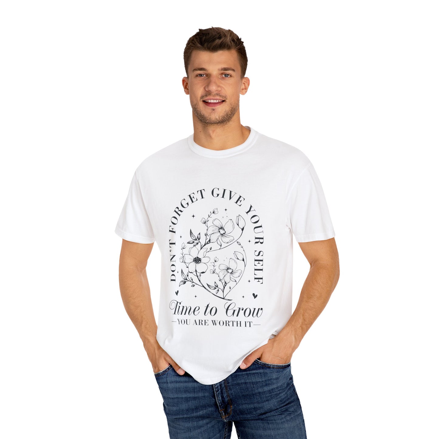 Unisex Garment-Dyed T-shirt - Embrace Growth & Self-Care - Christian Shirts and More