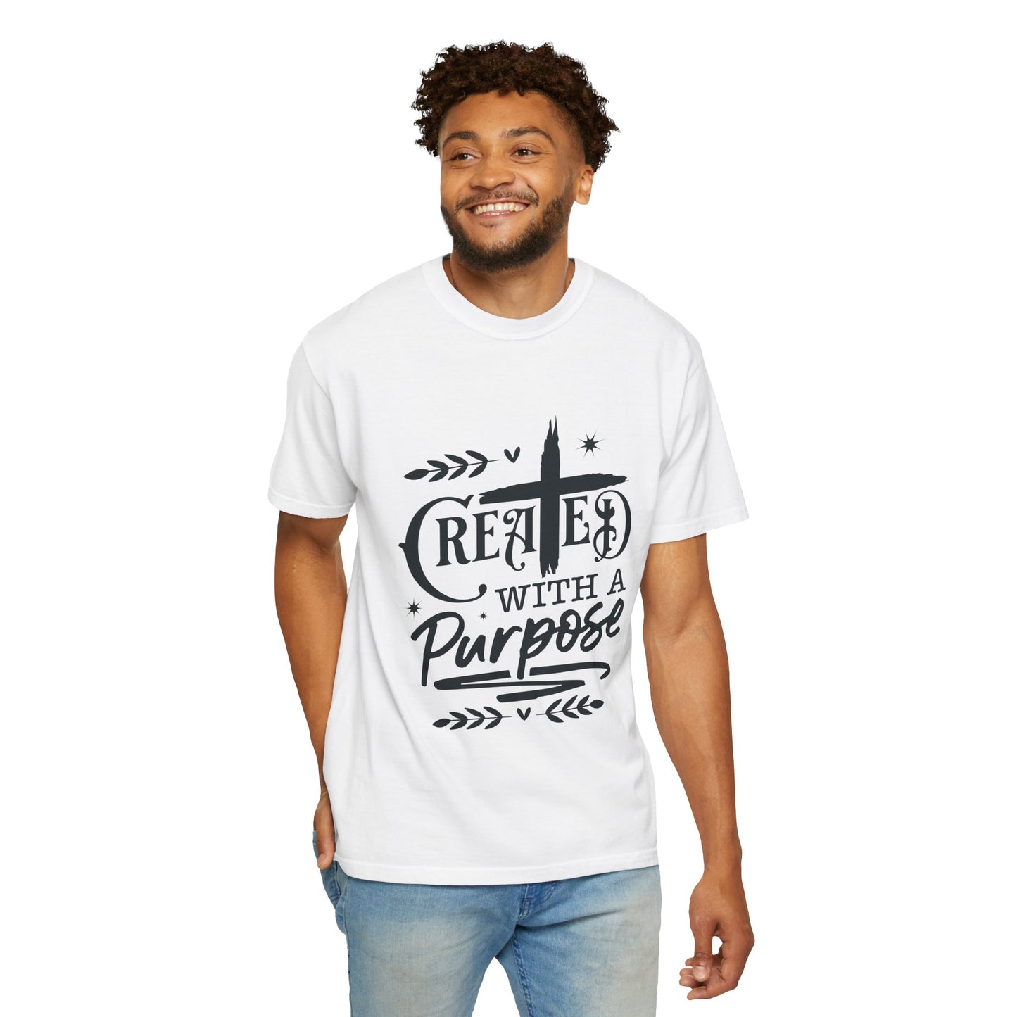 Unisex Purpose-Driven Garment-Dyed T-Shirt | Created with a Purpose Design - Christian Shirts and More