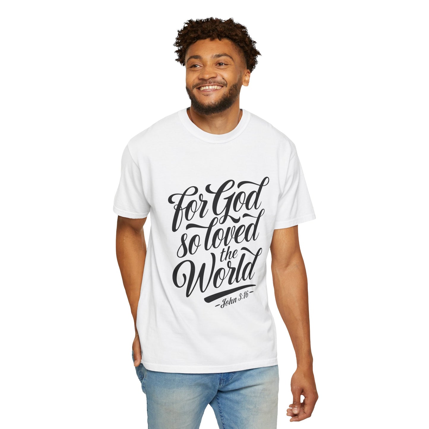 Inspirational Unisex t-shirt - "For God So Loved the World" - Faith-Based Apparel - Christian Shirts and More
