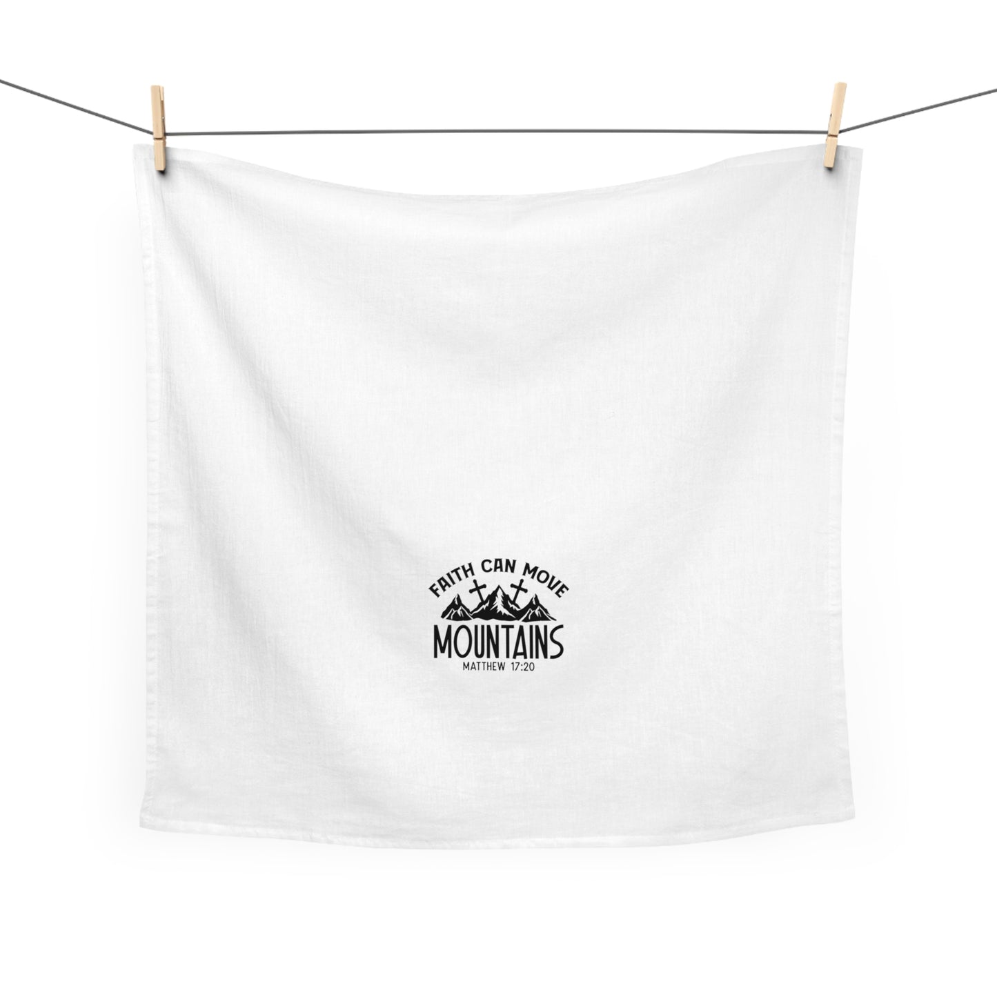 Inspirational Faith-Driven Tea Towel - "Faith Can Move Mountains"