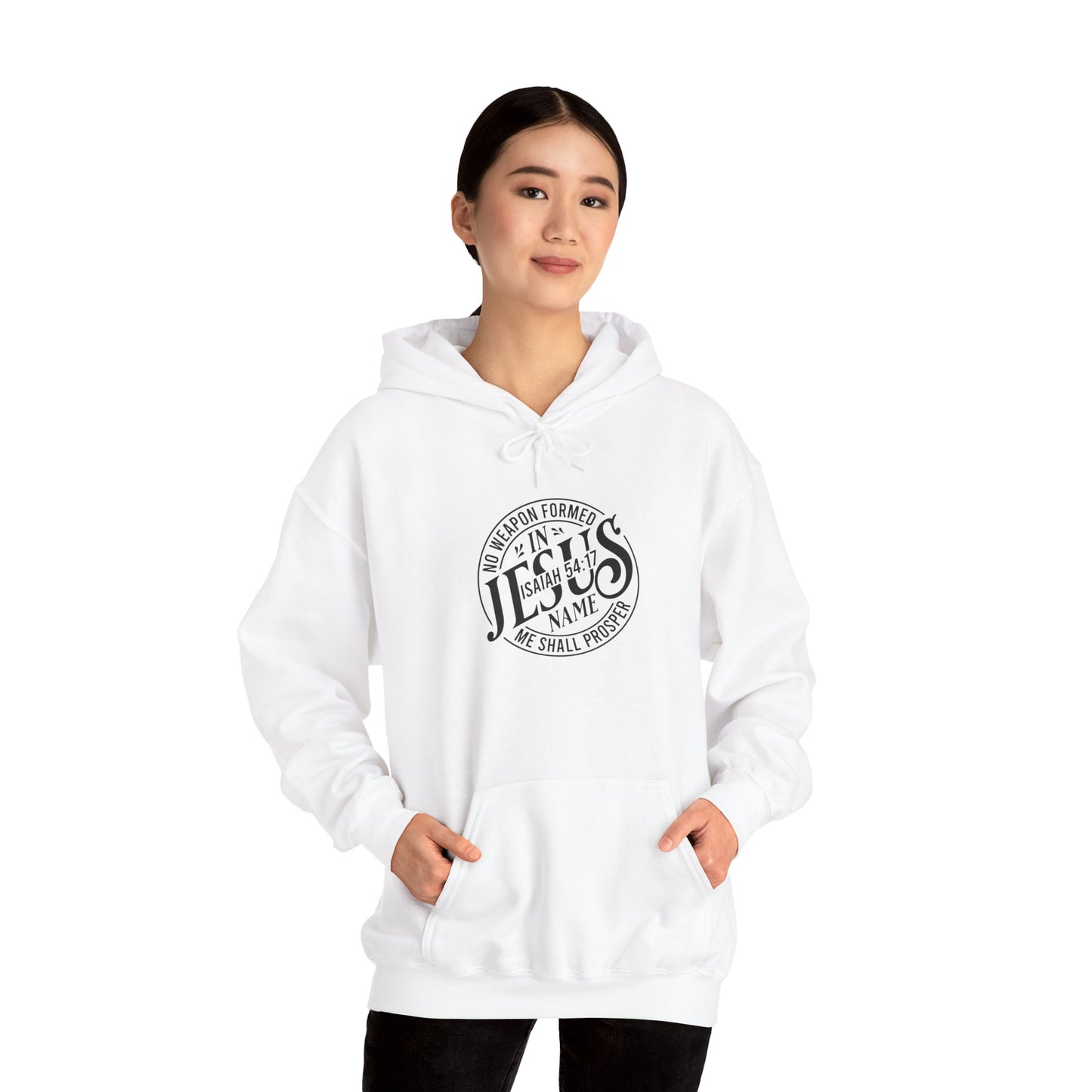 Unisex Heavy Blend™ Hooded Sweatshirt - "In His Name We Shall Prosper" - Christian Inspirational Apparel - Christian Shirts and More