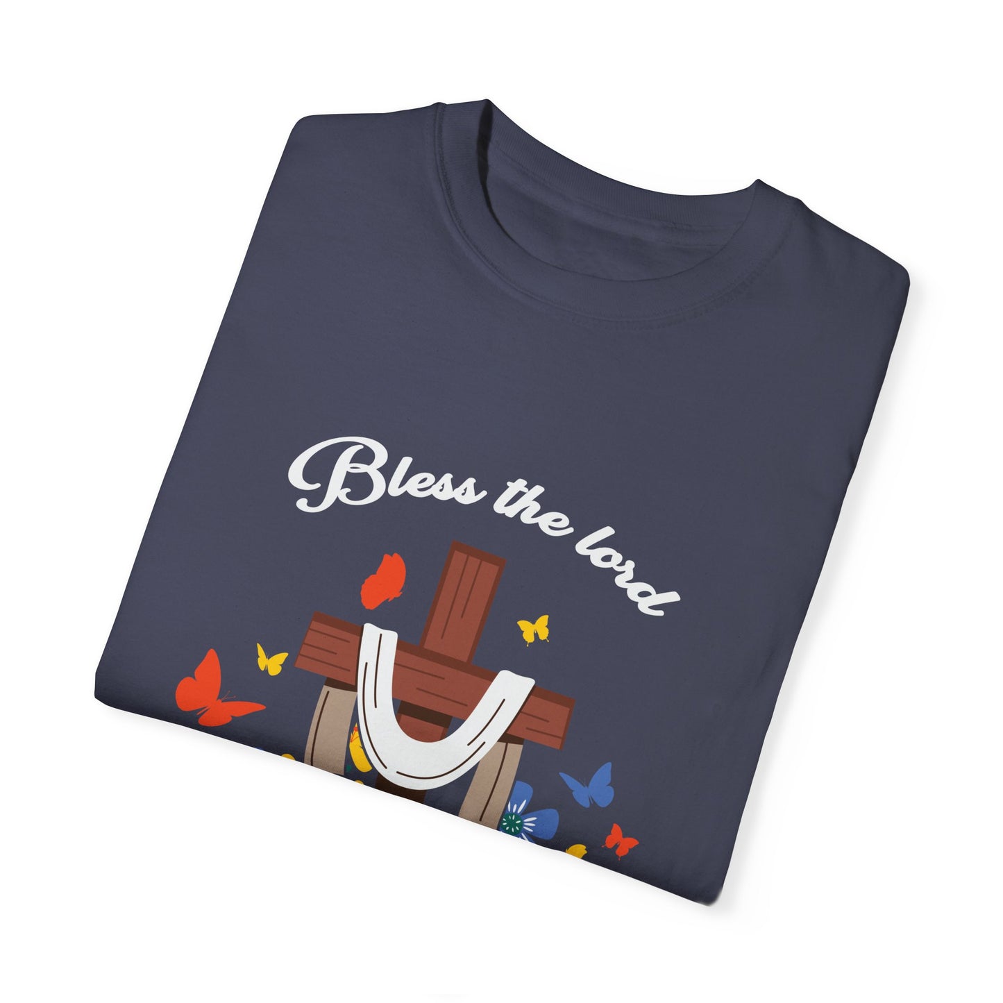 Inspirational Unisex Garment-Dyed T-Shirt - 'Bless the Lord Oh My Soul' Design - Christian Shirts and More