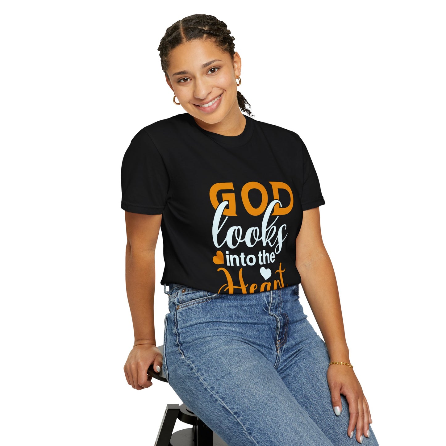 God Looks into the Heart T-Shirt - Unisex Garment-Dyed Tee for Faith and Inspiration - Christian Shirts and More