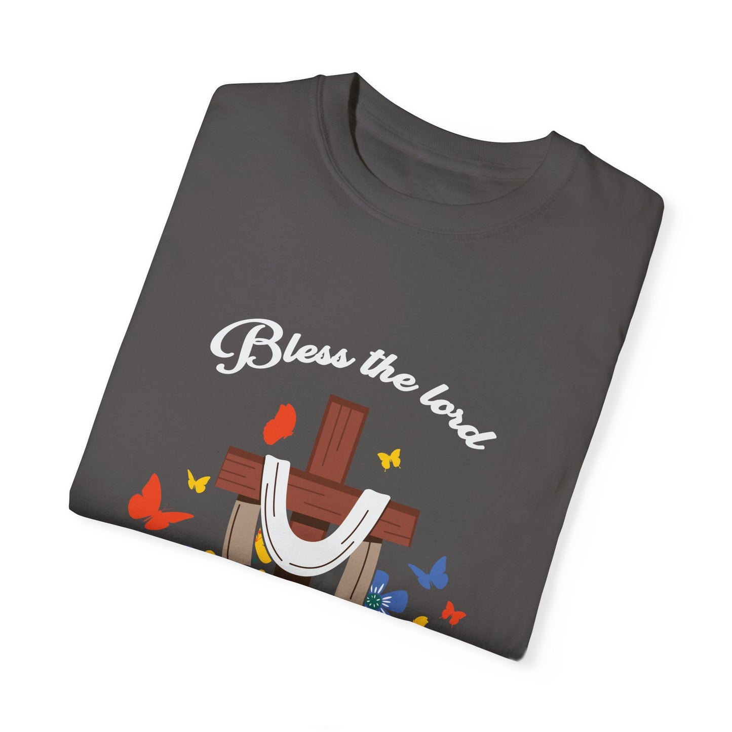 Inspirational Unisex Garment-Dyed T-Shirt - 'Bless the Lord Oh My Soul' Design - Christian Shirts and More