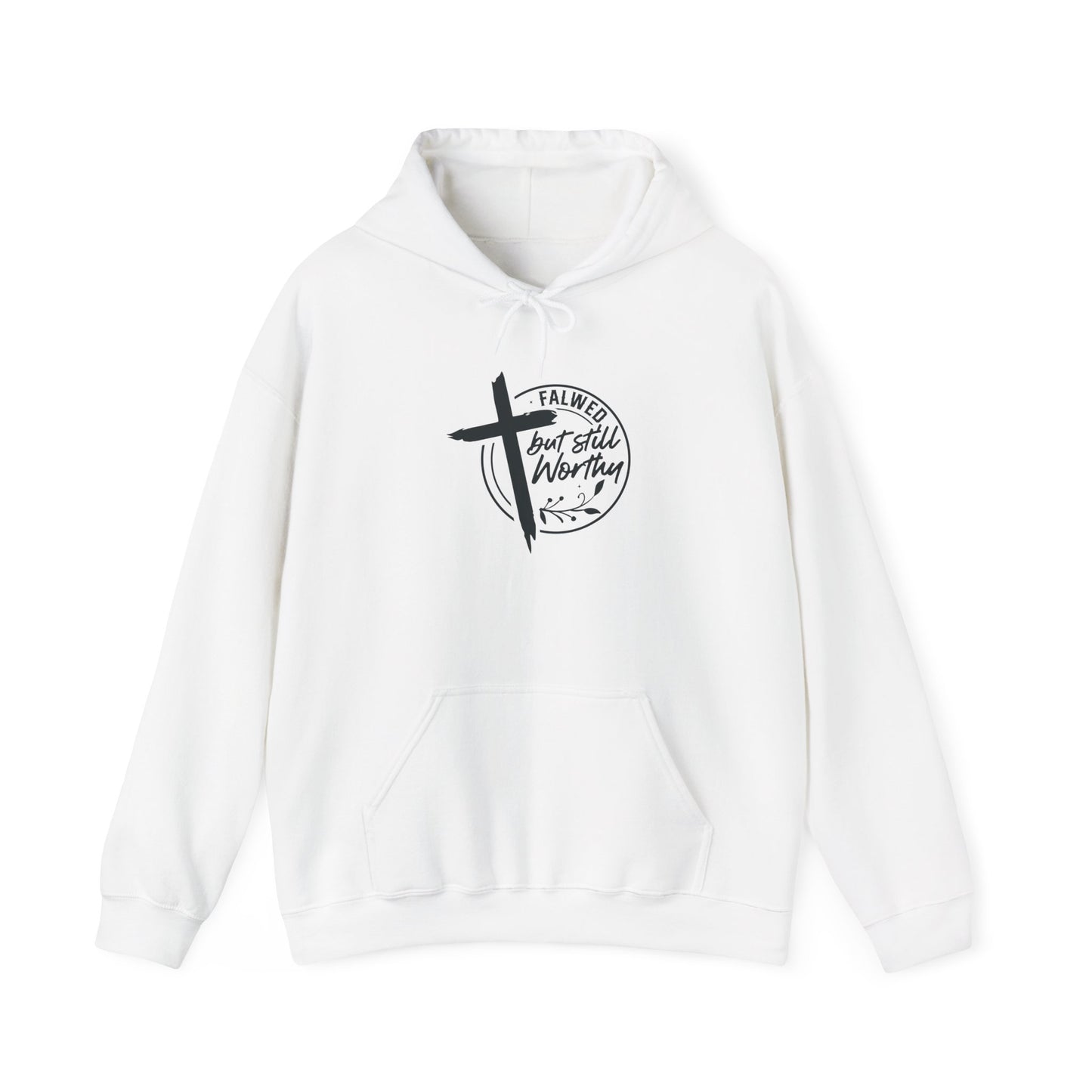 Unisex Heavy Blend™ Hooded Sweatshirt - 'Fallen but Still Worthy' Inspirational Hoodie - Christian Shirts and More