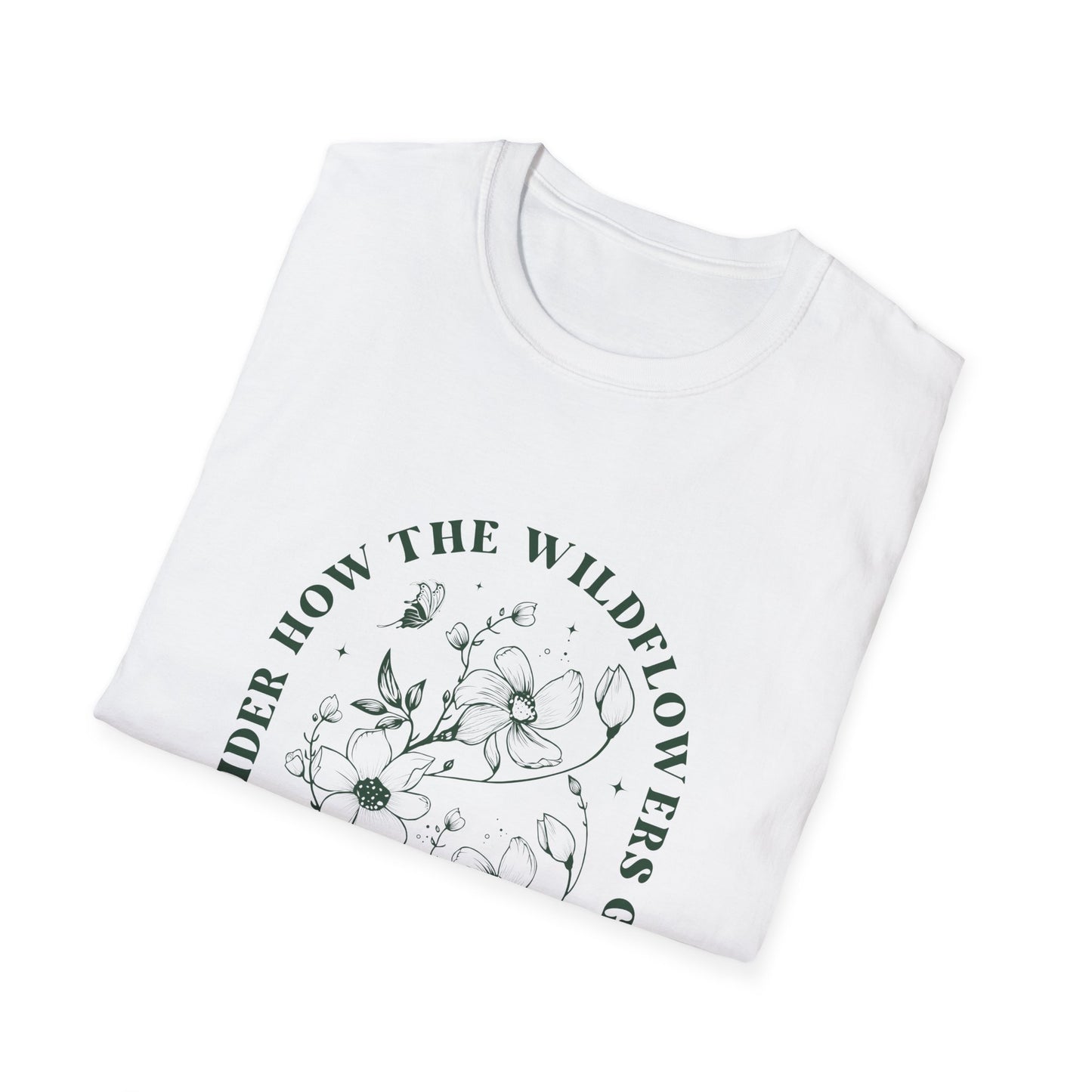 Inspirational Wildflower T-Shirt - 'Consider How the Wildflowers Grow' - Christian Shirts and More