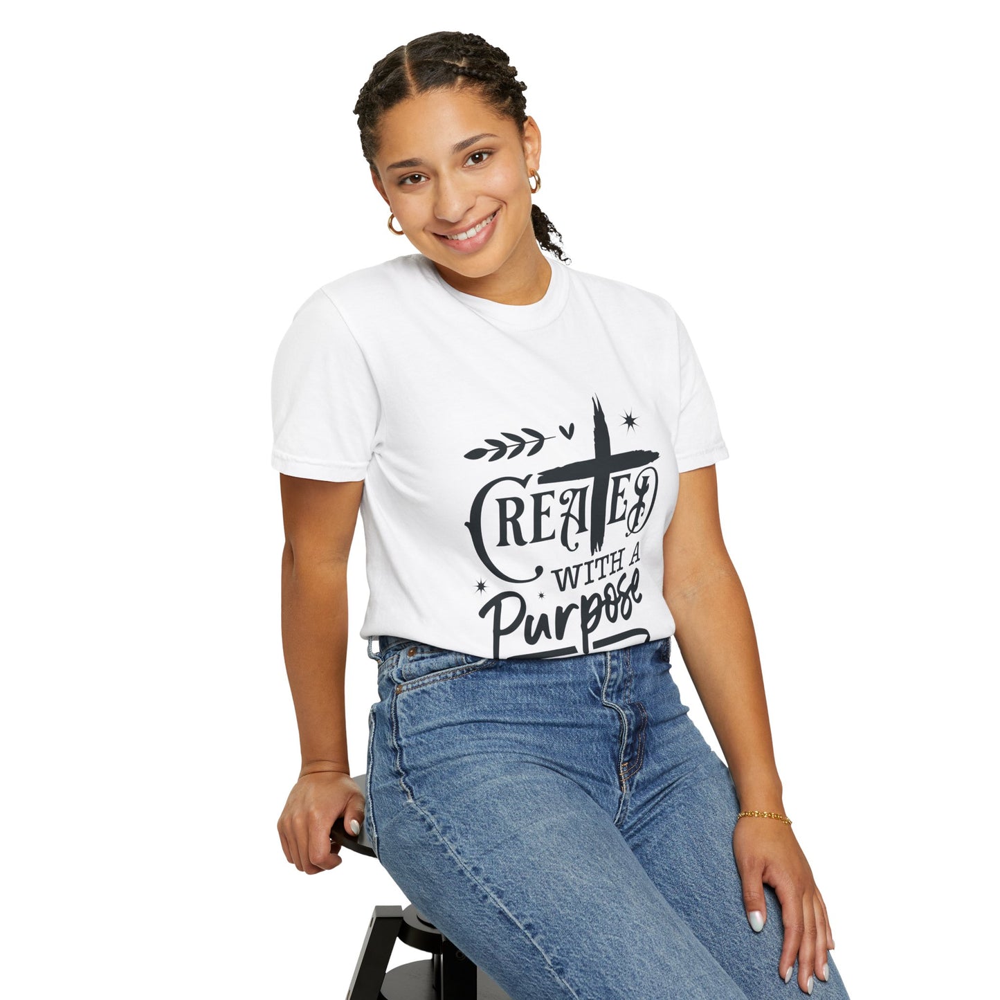 Unisex Purpose-Driven Garment-Dyed T-Shirt | Created with a Purpose Design - Christian Shirts and More