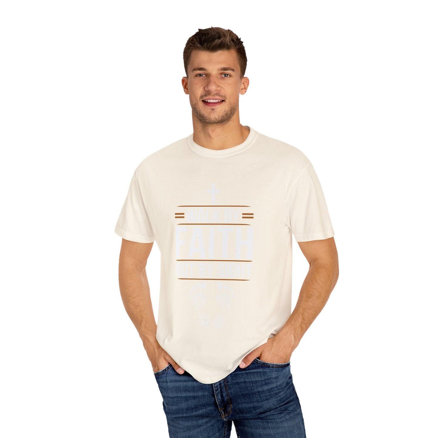 Walk by Faith Unisex Garment-Dyed T-shirt - Christian Shirts and More