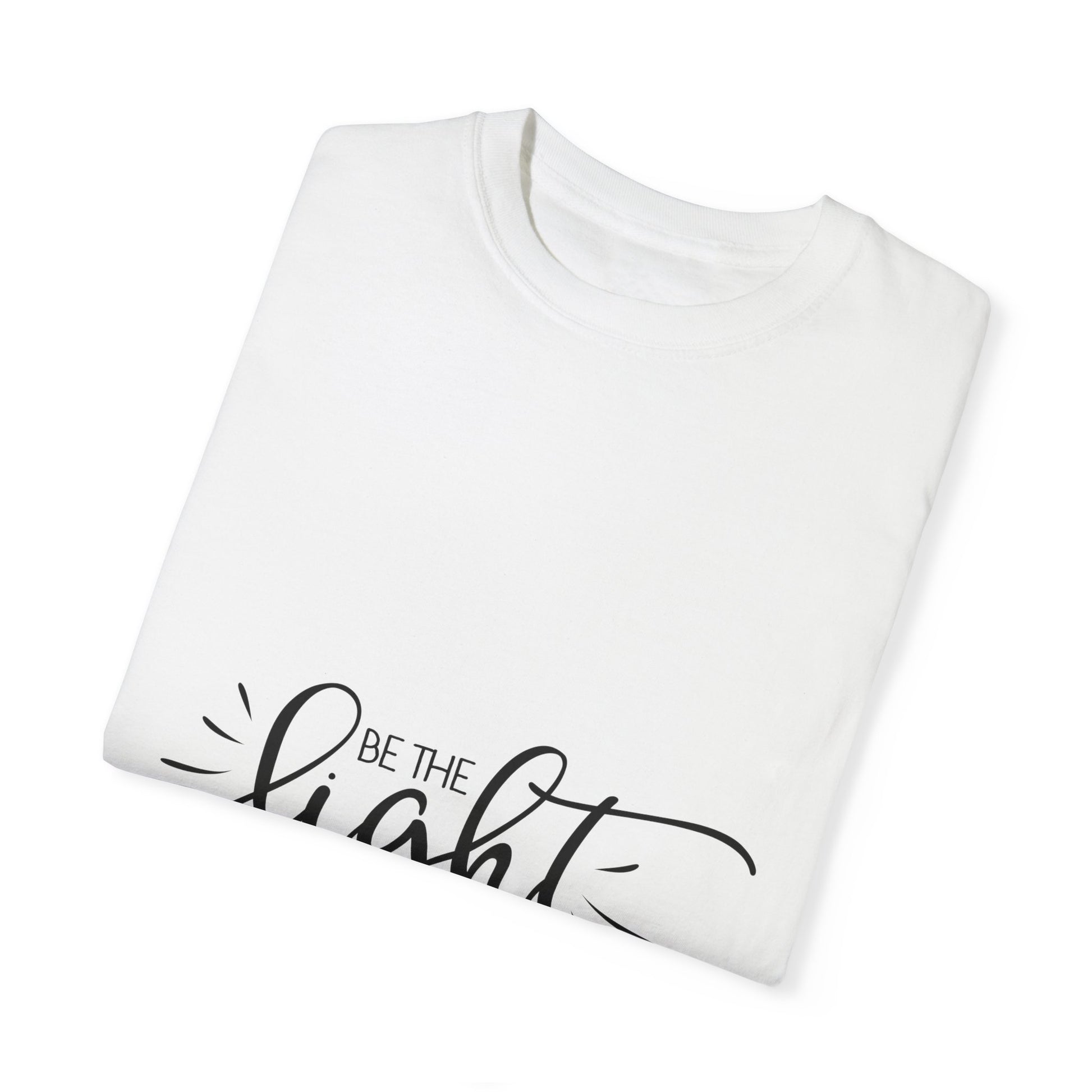 Inspirational Unisex Garment-Dyed T-Shirt - "Be the Light" Matthew 5:14 - Christian Shirts and More