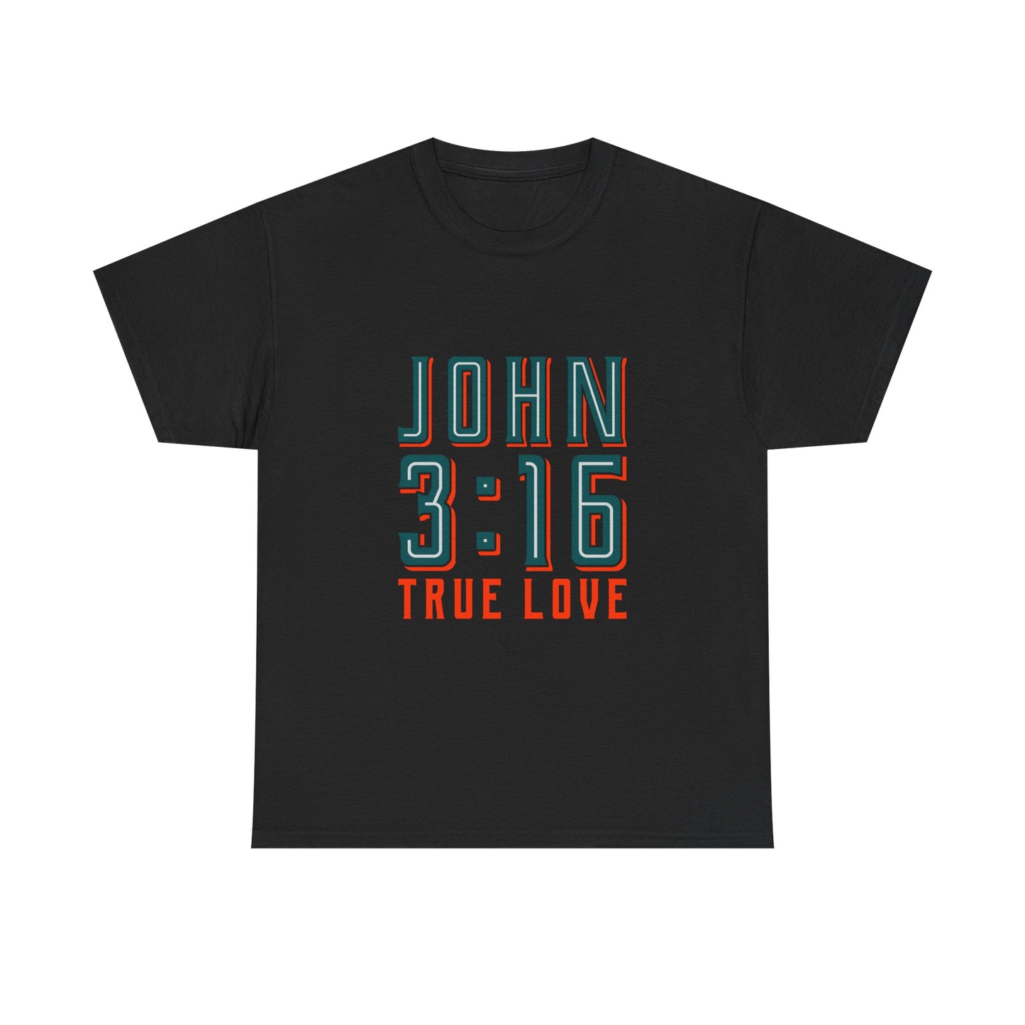 Inspirational Unisex Heavy Cotton Tee - 'John 3:16 True Love' - Christian Shirts and More
