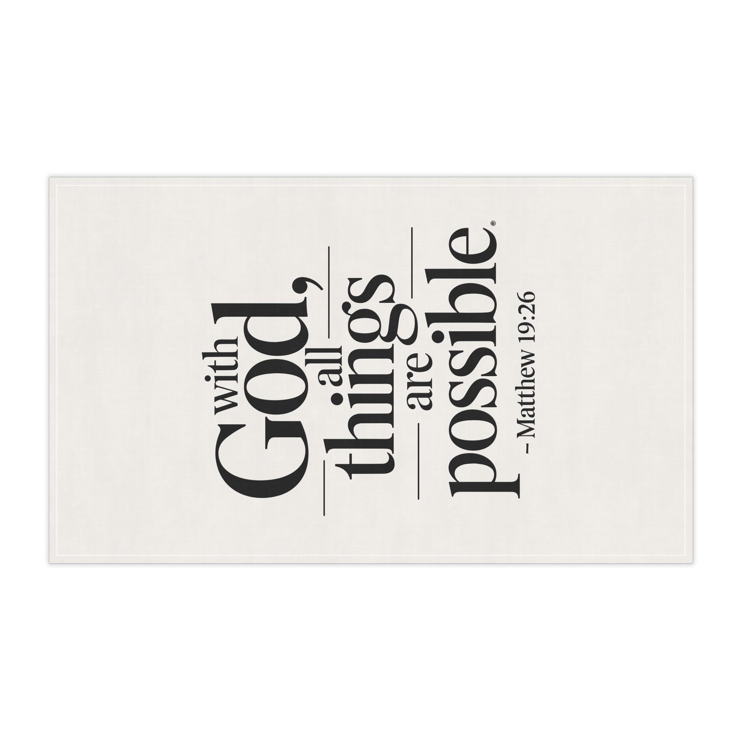 Inspirational Cotton Tea Towels - "With God, All Things Are Possible" - Motivational Kitchen Decor