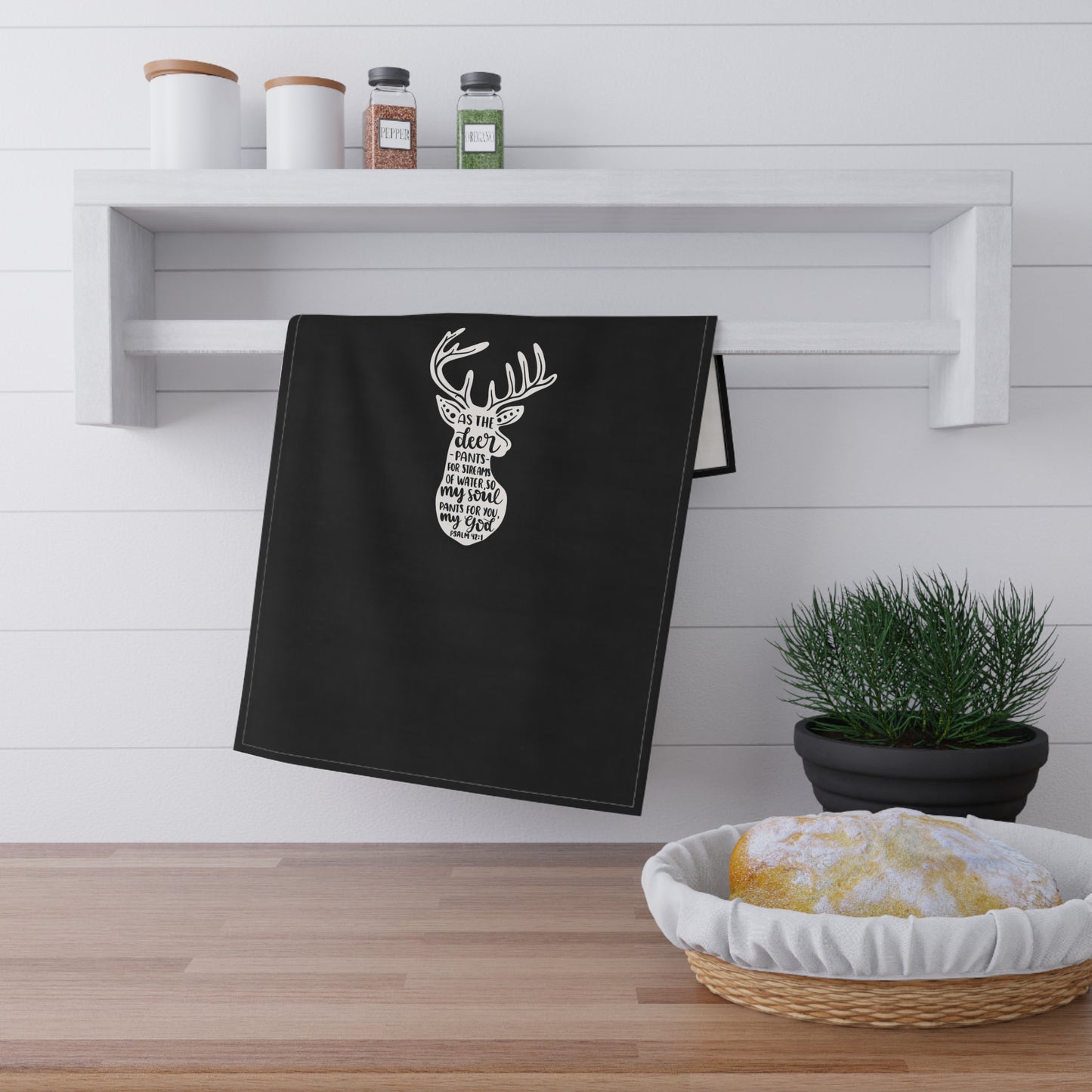 Inspirational Deer-Themed Cotton Tea Towels for Rustic Kitchens - Christian Shirts and More