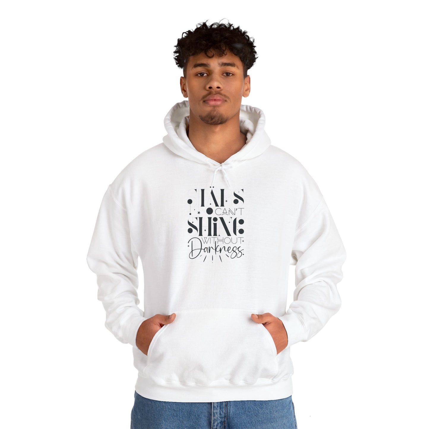 Inspiring Unisex Hooded Sweatshirt - 'You Can't Shine Without Darkness' - Christian Shirts and More