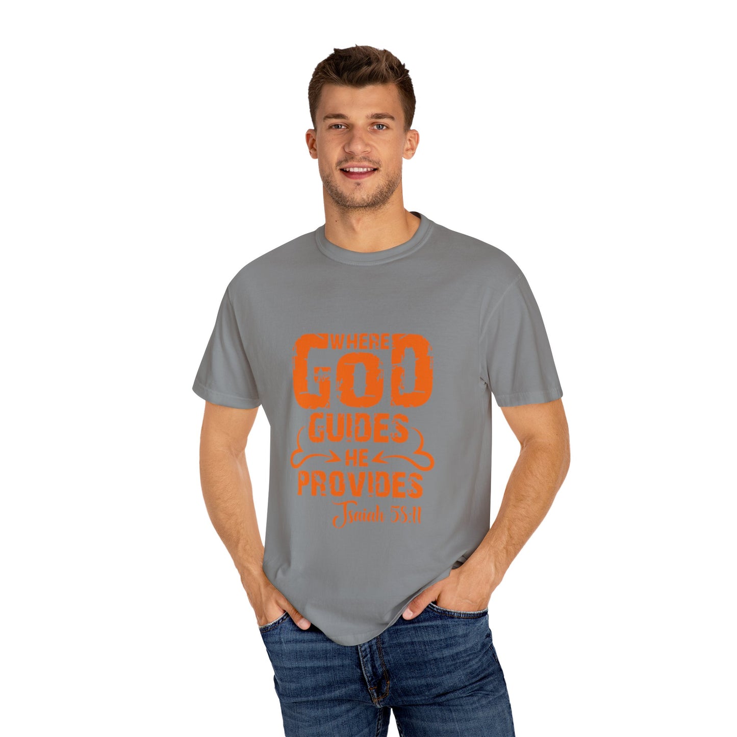 Inspirational Unisex T-Shirt - 'Where God Guides He Provides' | Faith-based Apparel - Christian Shirts and More