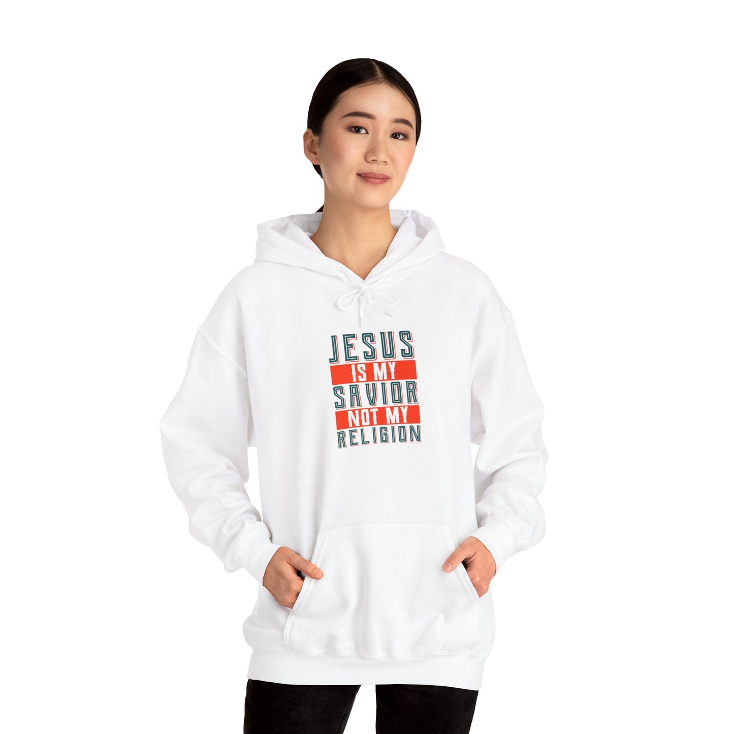 Savior Not Religion Unisex Hoodie - Faith-Based Heavy Blend Sweatshirt - Christian Shirts and More