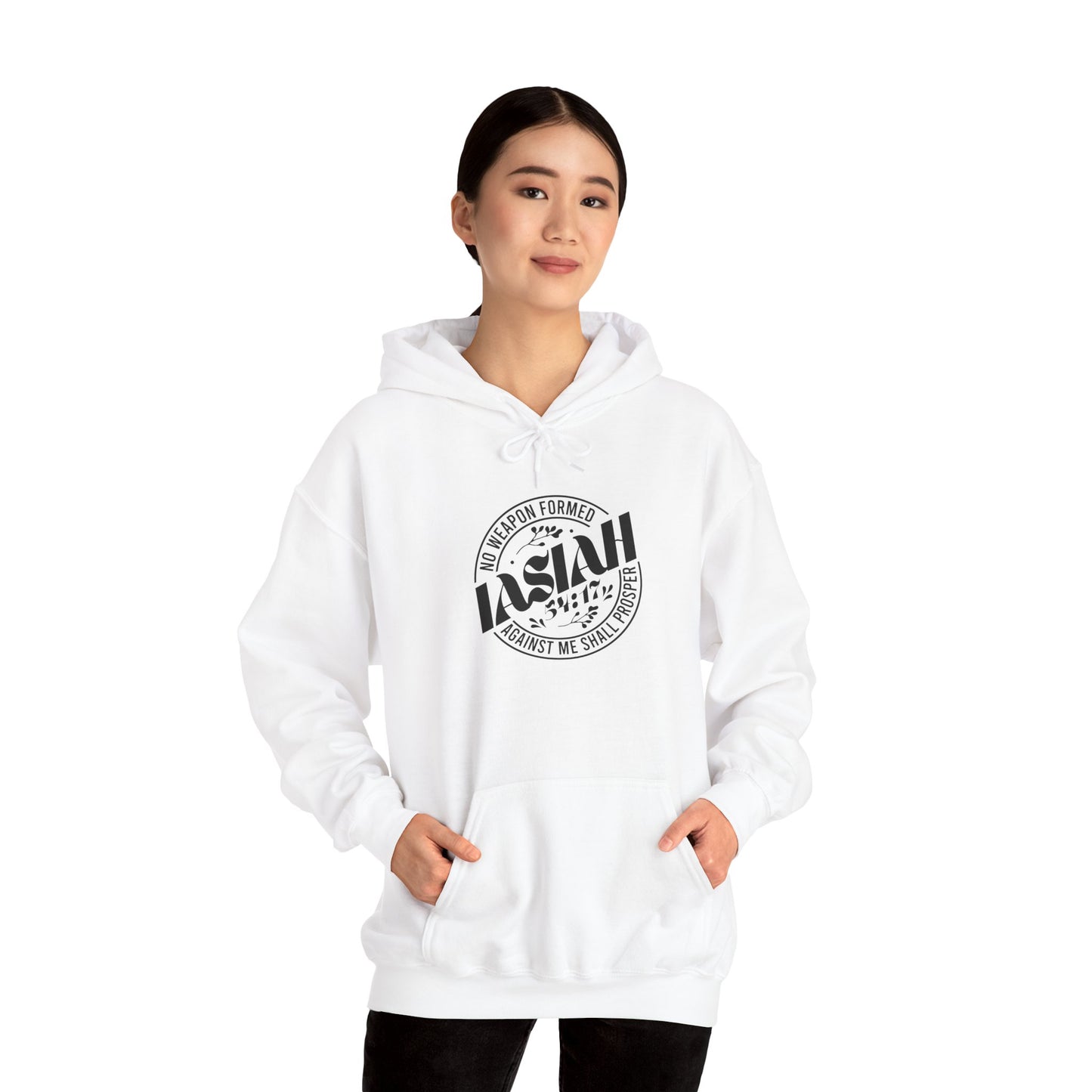 Unisex Inspirational Quote Hoodie - "Against Me Shall Prevail" - Christian Shirts and More