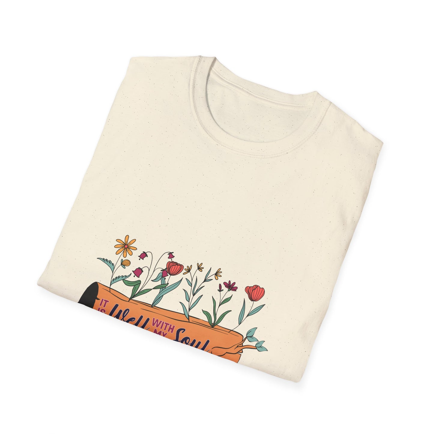 Well With My Soul Unisex T-Shirt - Nature-Inspired Floral Design - Christian Shirts and More