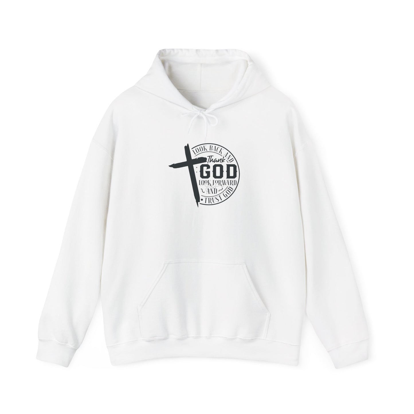 Inspirational Faith Hoodie - Unisex Heavy Blend™ Sweatshirt with 'Thank God' Design - Christian Shirts and More