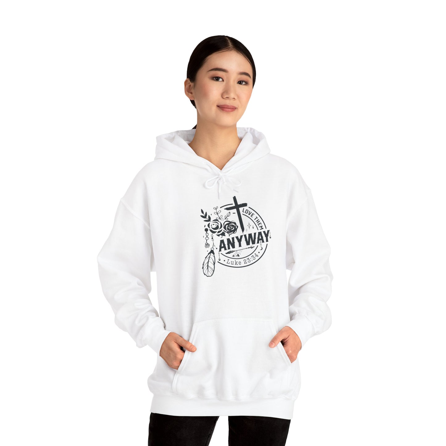 Inspirational Floral Hooded Sweatshirt - Unisex Heavy Blend™ - Christian Shirts and More