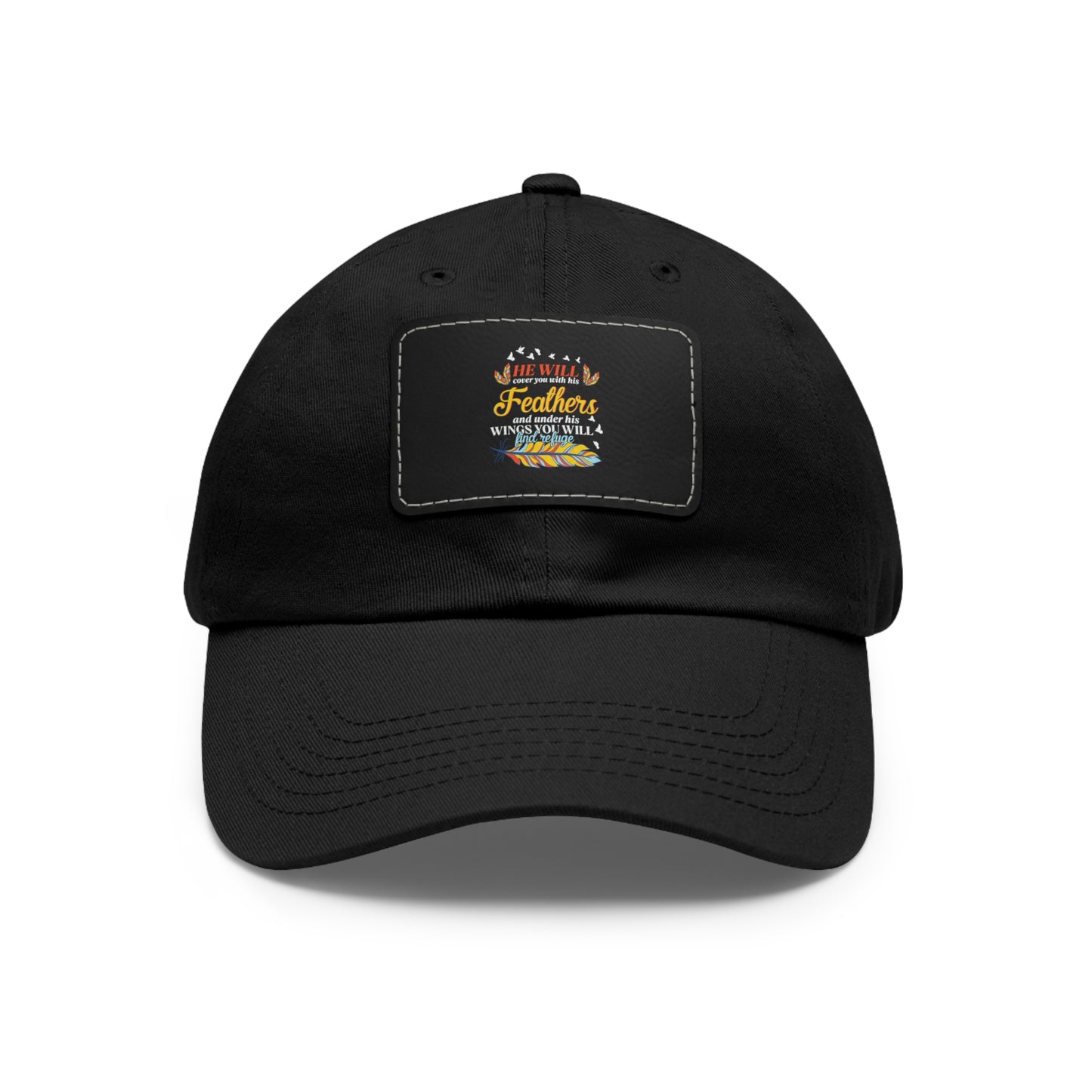 Feathered Dad Hat with Leather Patch | Casual Stylish Cap for Men & Women