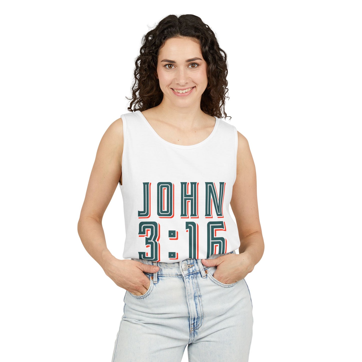 Unisex Garment-Dyed Tank Top - John 3:16 True Love