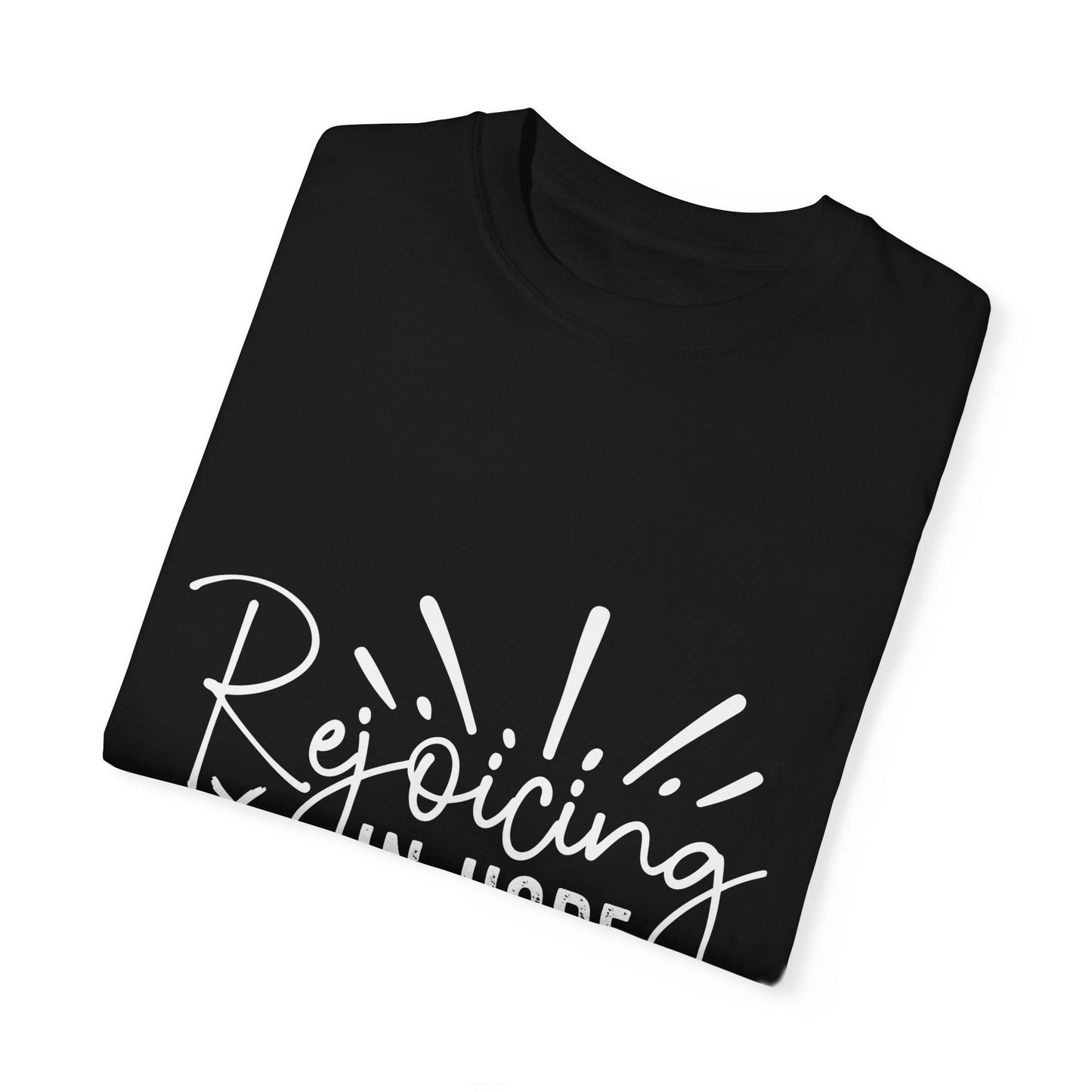 Rejoicing in Hope Inspirational Unisex T-Shirt - Romans 12:12 Christian Apparel - Christian Shirts and More