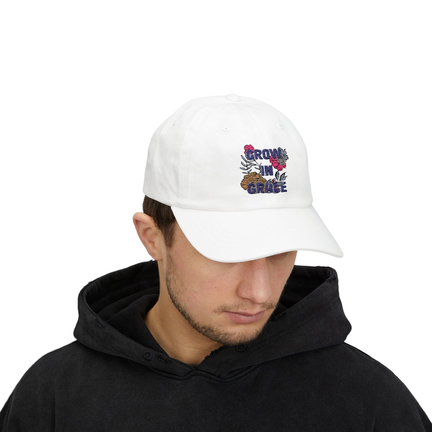 Inspirational Flower Design Dad Cap - "Grow in Grace"