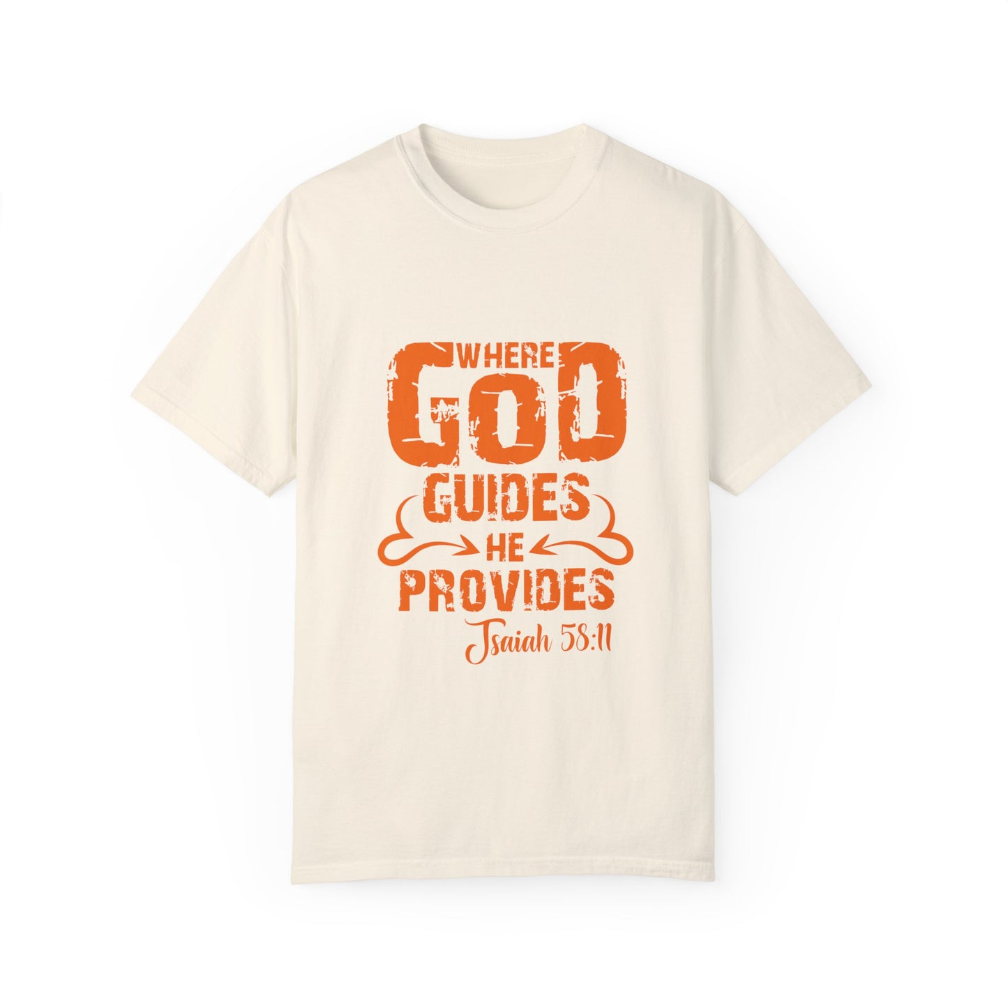 Inspirational Unisex T-Shirt - 'Where God Guides He Provides' | Faith-based Apparel - Christian Shirts and More