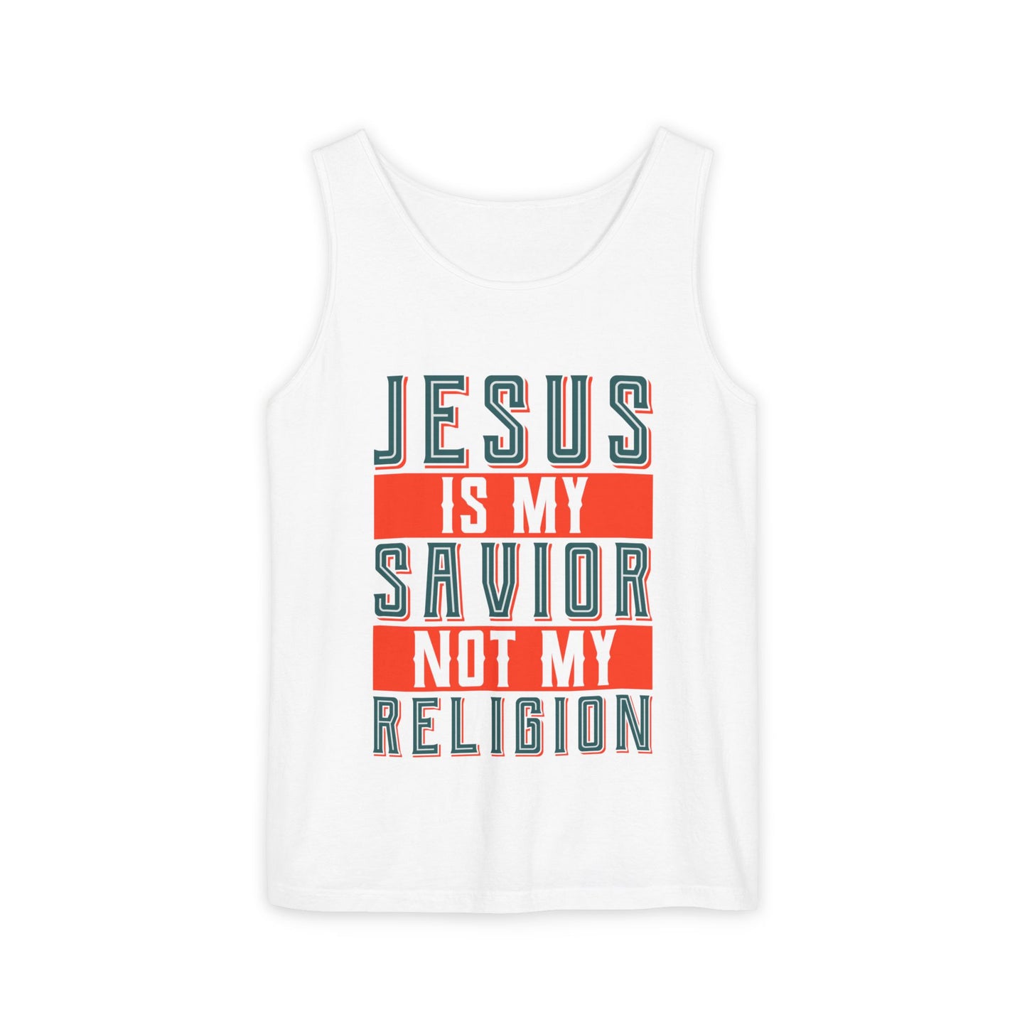 Unisex Inspirational Tank Top - 'Jesus Is My Savior, Not My Religion'