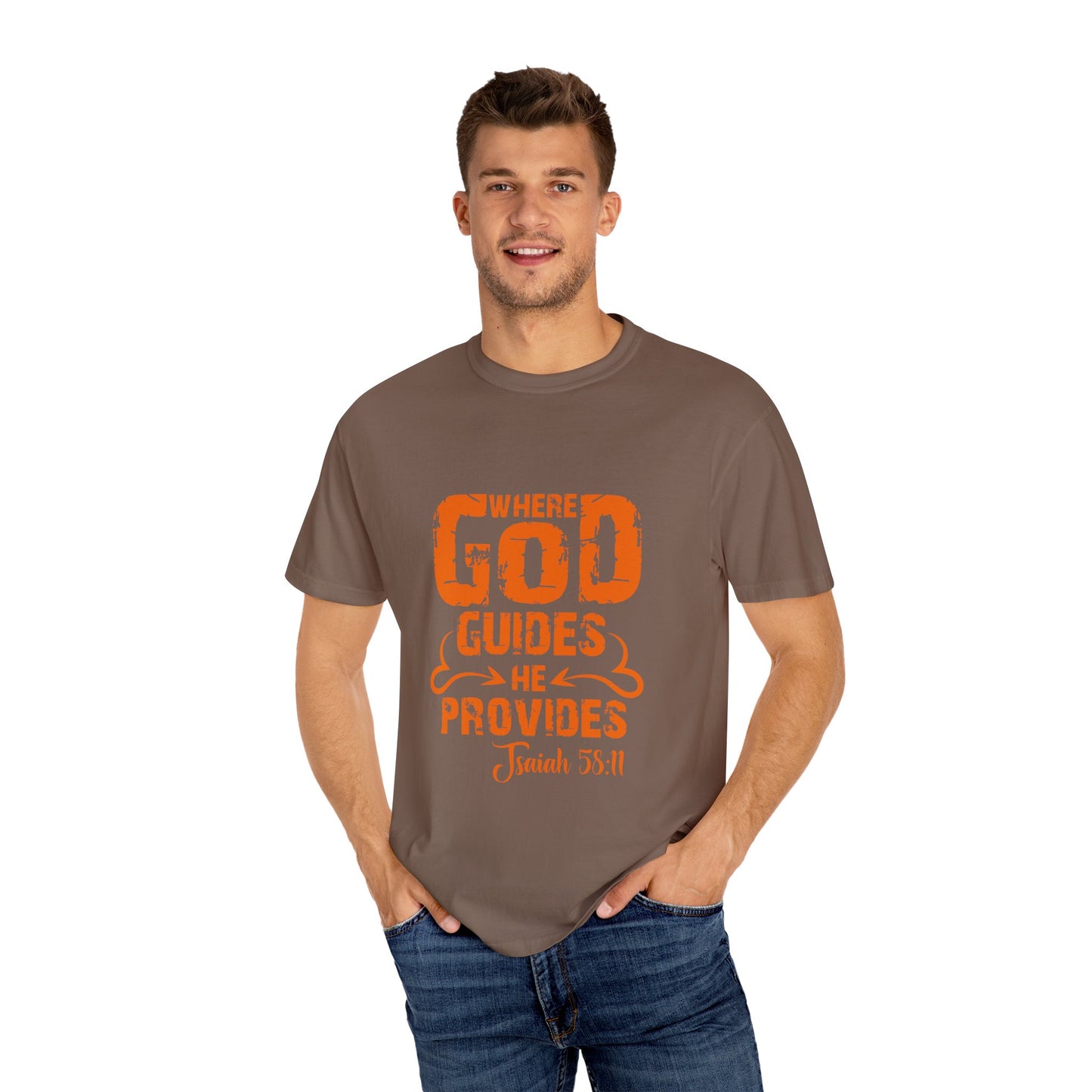 Inspirational Unisex T-Shirt - 'Where God Guides He Provides' | Faith-based Apparel - Christian Shirts and More