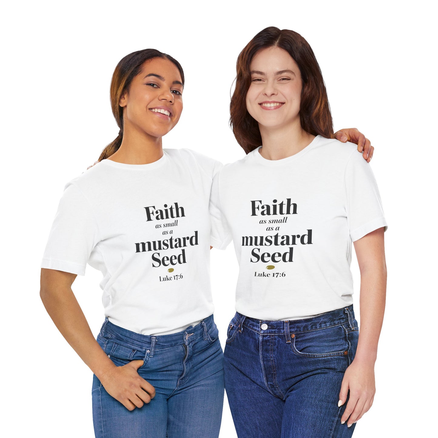 Faith as Small as a Mustard Seed Tee - Inspirational Unisex Short Sleeve Shirt - Christian Shirts and More