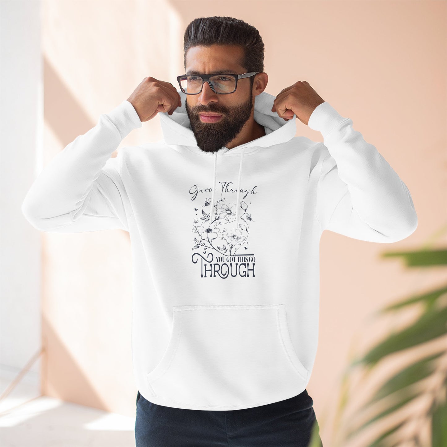 Inspirational Three-Panel Fleece Hoodie - 'Get Through' Collection - Christian Shirts and More