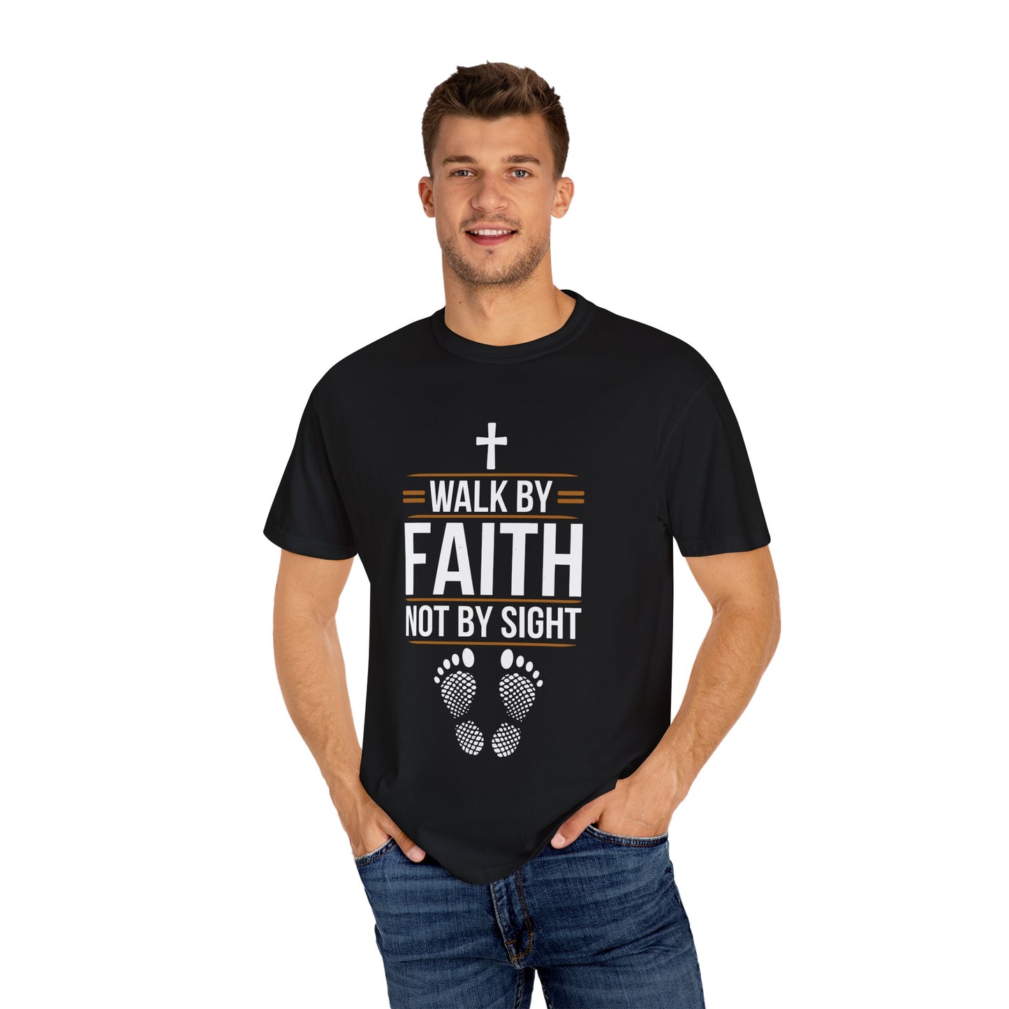 Walk by Faith Unisex Garment-Dyed T-shirt - Christian Shirts and More