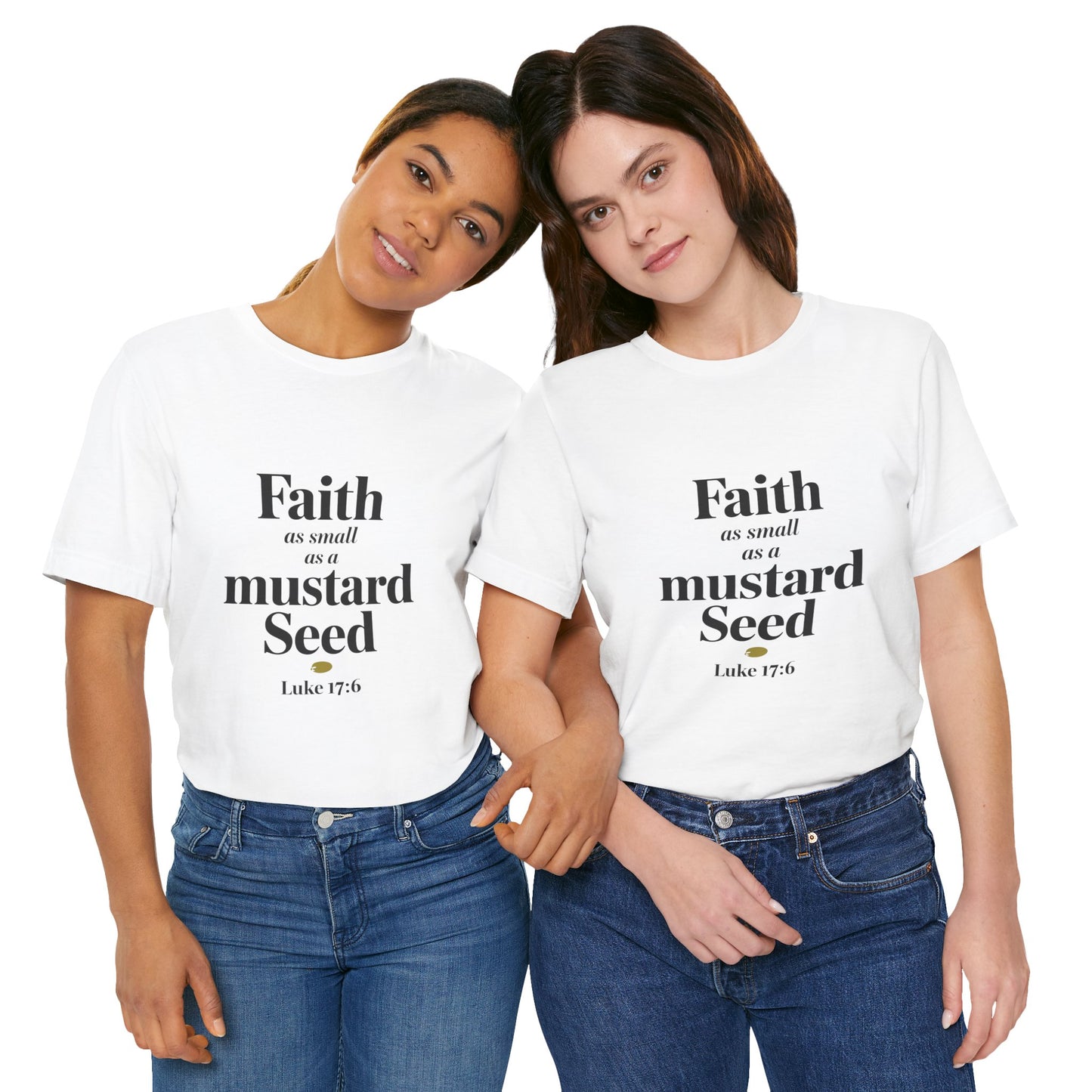 Faith as Small as a Mustard Seed Tee - Inspirational Unisex Short Sleeve Shirt - Christian Shirts and More