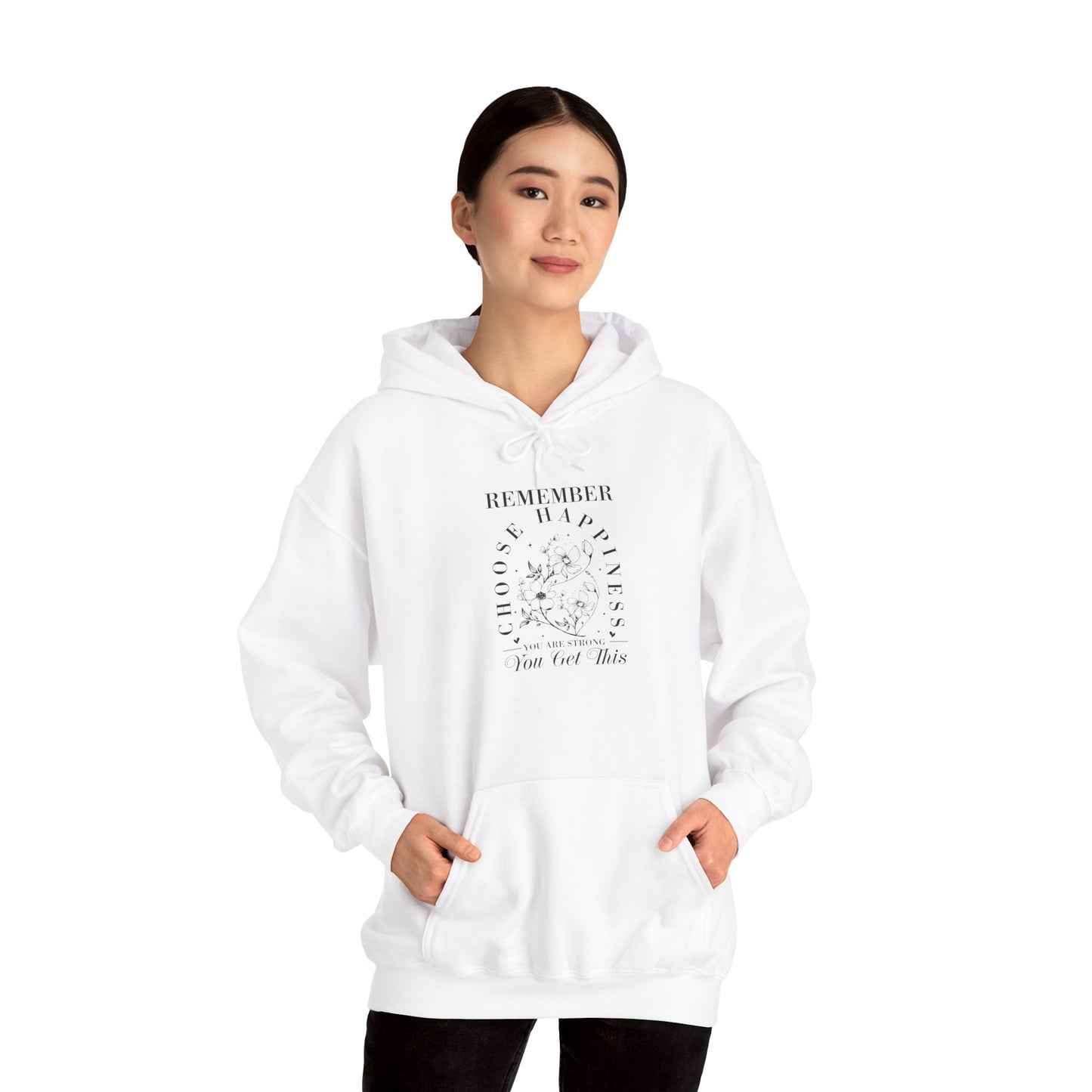 Inspirational Unisex Heavy Blend Hooded Sweatshirt - Choose Happiness Design - Christian Shirts and More