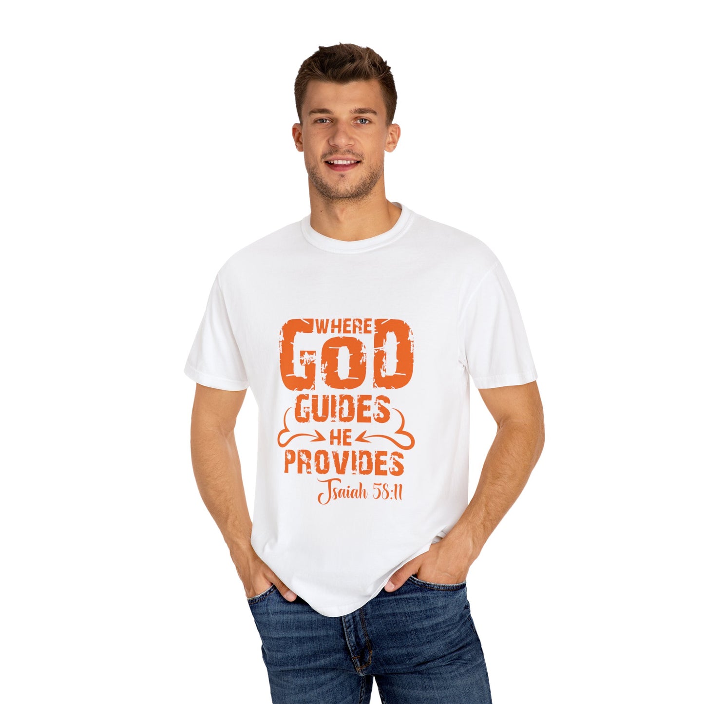 Inspirational Unisex T-Shirt - 'Where God Guides He Provides' | Faith-based Apparel - Christian Shirts and More