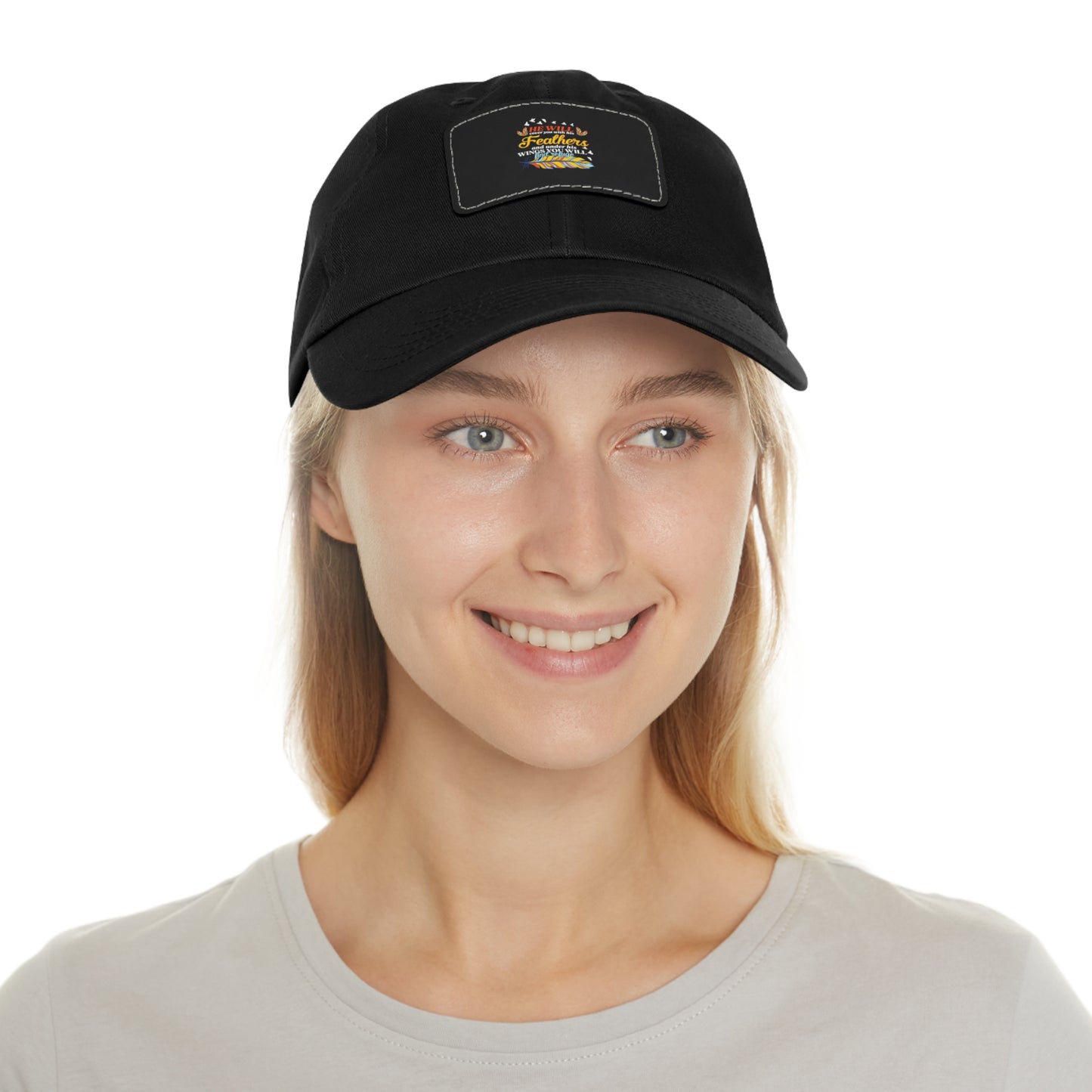 Feathered Dad Hat with Leather Patch | Casual Stylish Cap for Men & Women
