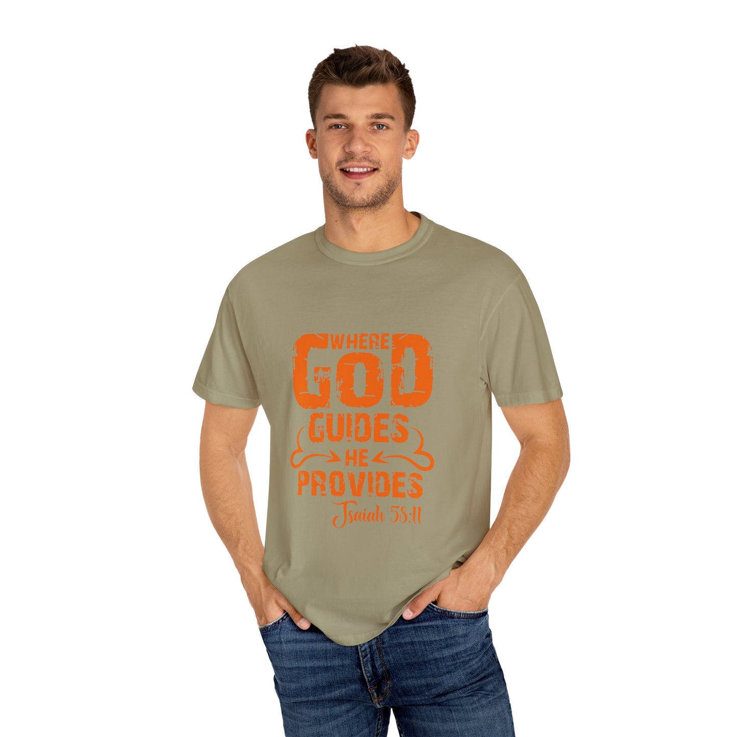Inspirational Unisex T-Shirt - 'Where God Guides He Provides' | Faith-based Apparel - Christian Shirts and More