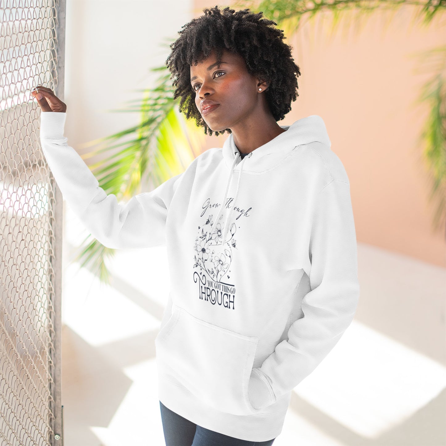 Inspirational Three-Panel Fleece Hoodie - 'Get Through' Collection - Christian Shirts and More