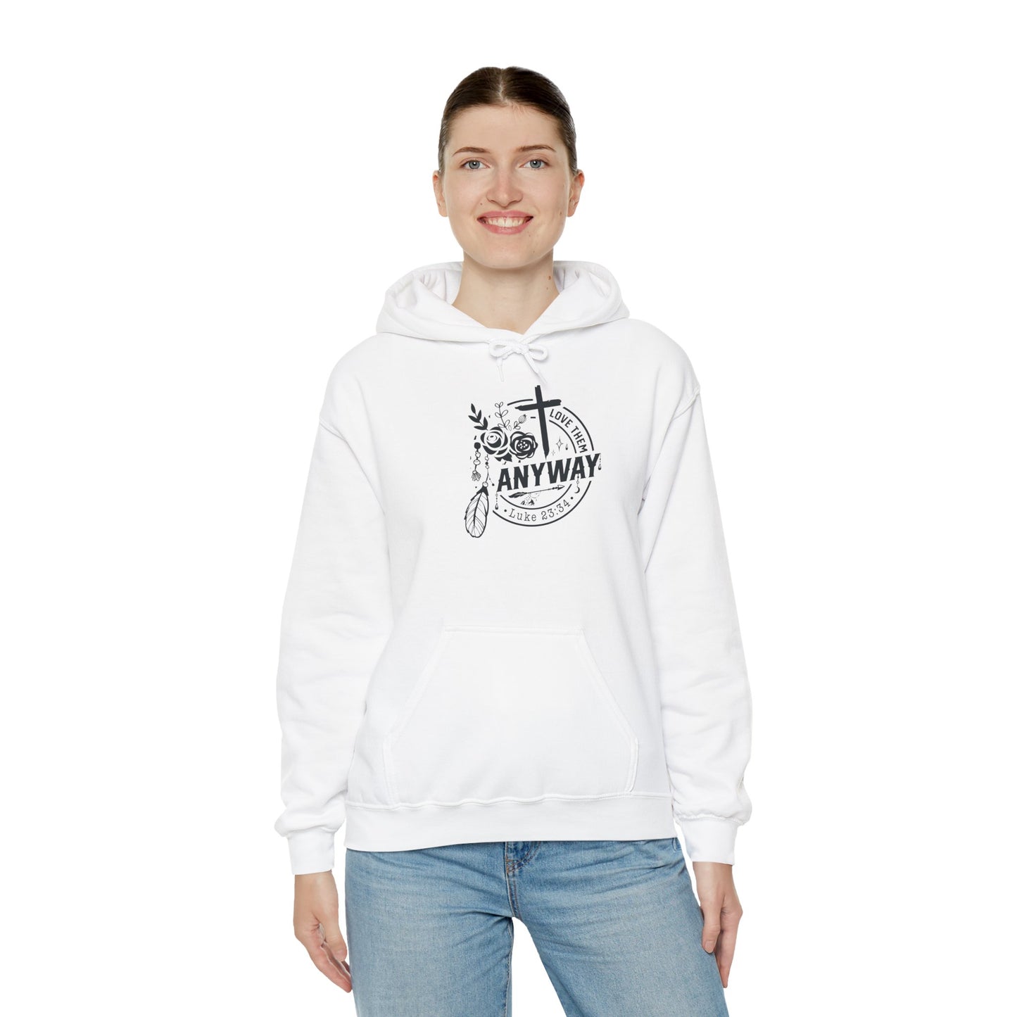 Inspirational Floral Hooded Sweatshirt - Unisex Heavy Blend™ - Christian Shirts and More