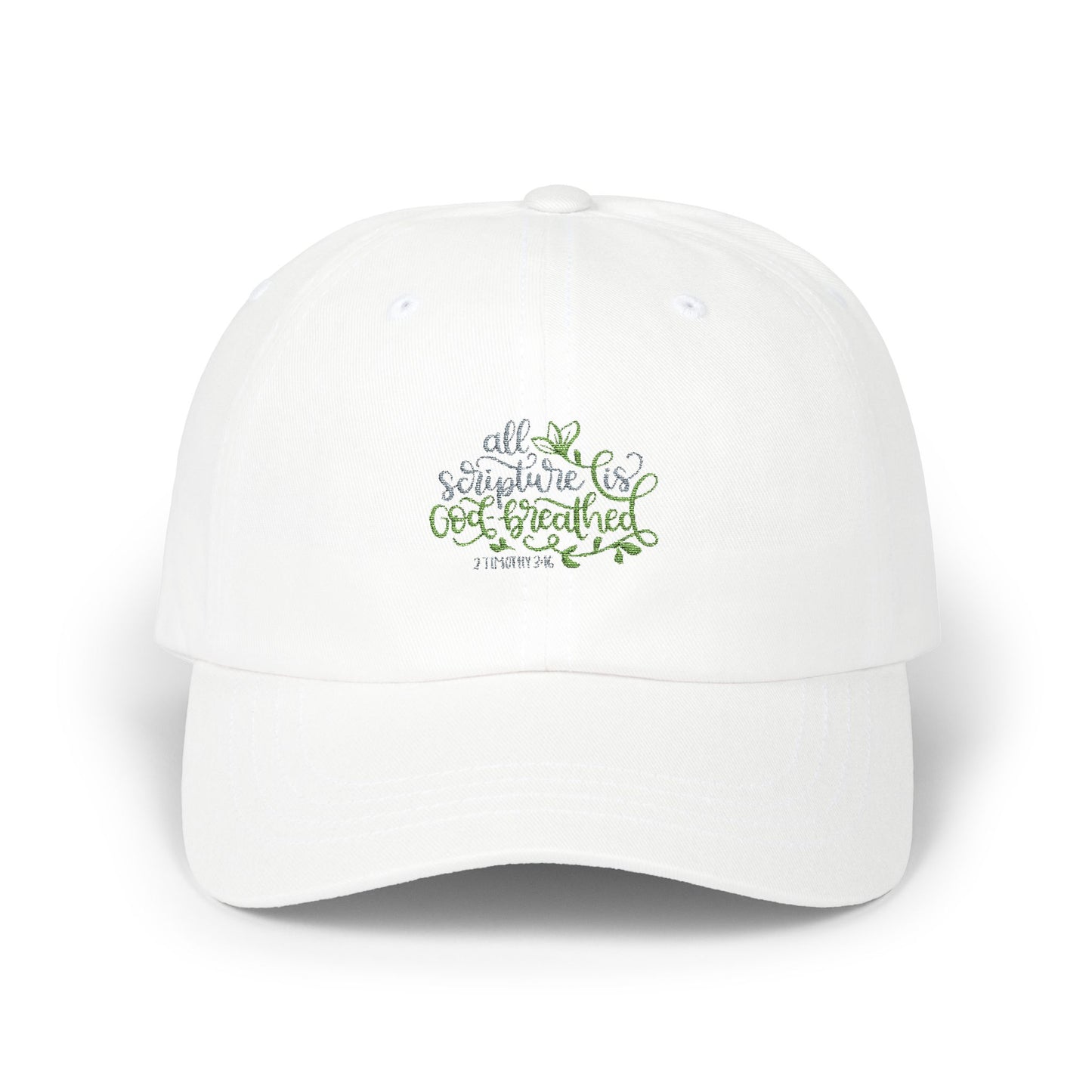 Inspirational Classic Dad Cap - "All Scripture is God-Breathed" Quote Hat