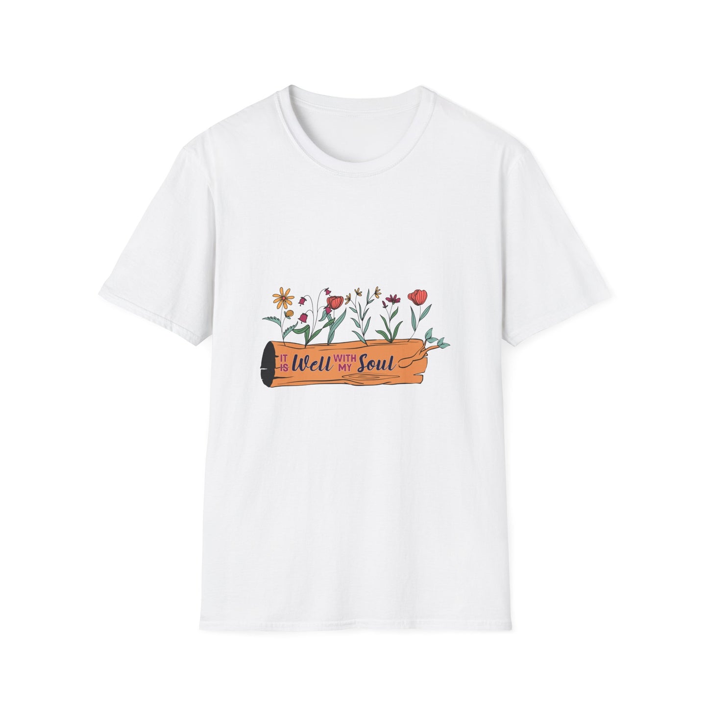 Well With My Soul Unisex T-Shirt - Nature-Inspired Floral Design - Christian Shirts and More
