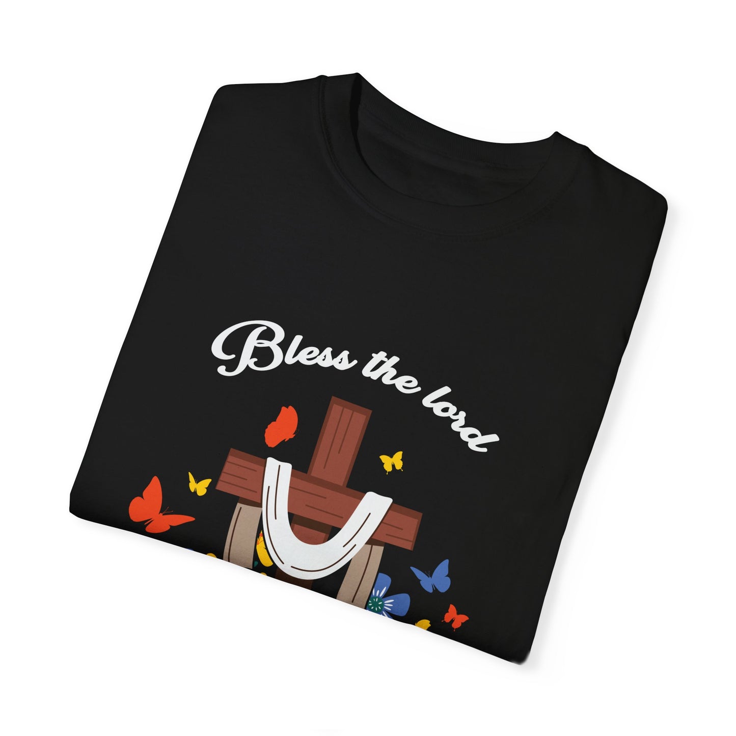 Inspirational Unisex Garment-Dyed T-Shirt - 'Bless the Lord Oh My Soul' Design - Christian Shirts and More