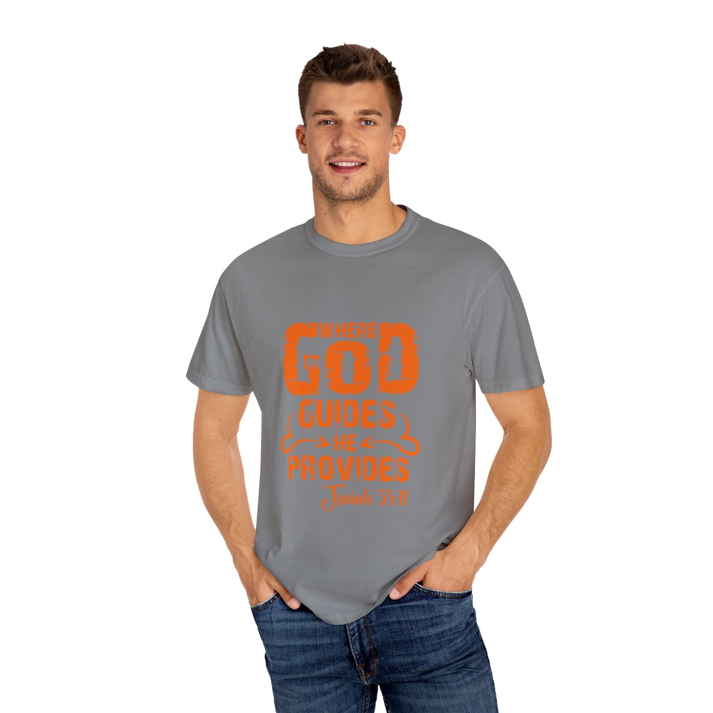Inspirational Unisex T-Shirt - 'Where God Guides He Provides' | Faith-based Apparel - Christian Shirts and More