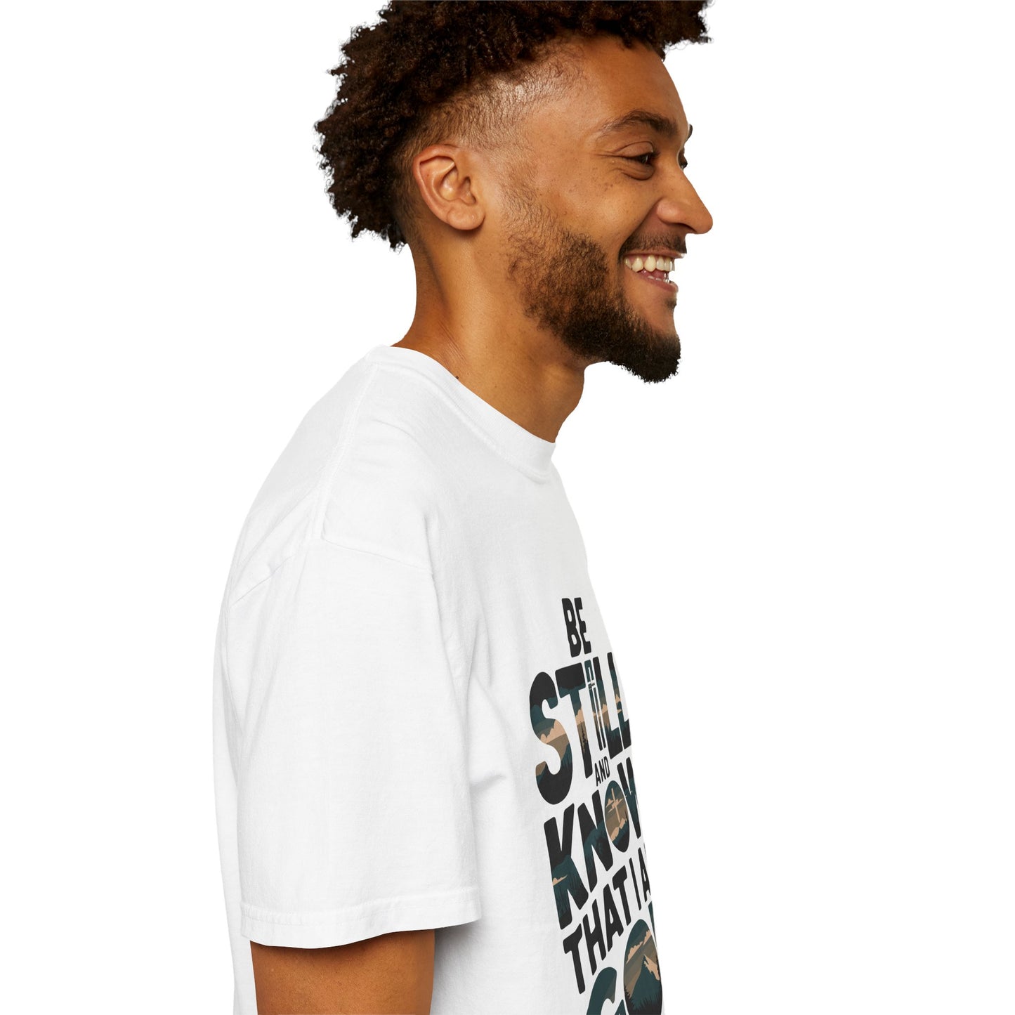 Unisex Garment-Dyed T-Shirt - 'Be Still and Know That I Am God' - Psalm 46:10 Inspirational Tee - Christian Shirts and More