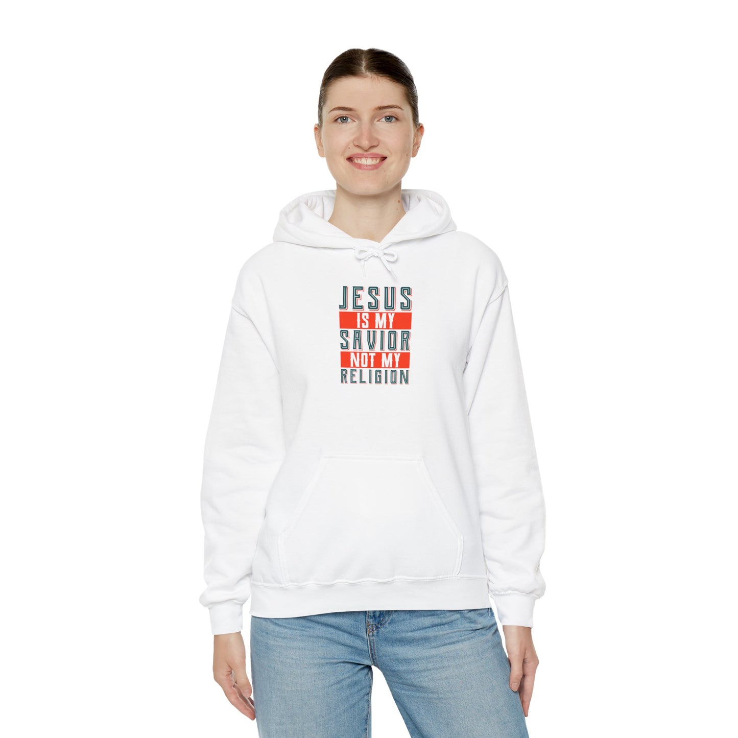 Savior Not Religion Unisex Hoodie - Faith-Based Heavy Blend Sweatshirt - Christian Shirts and More