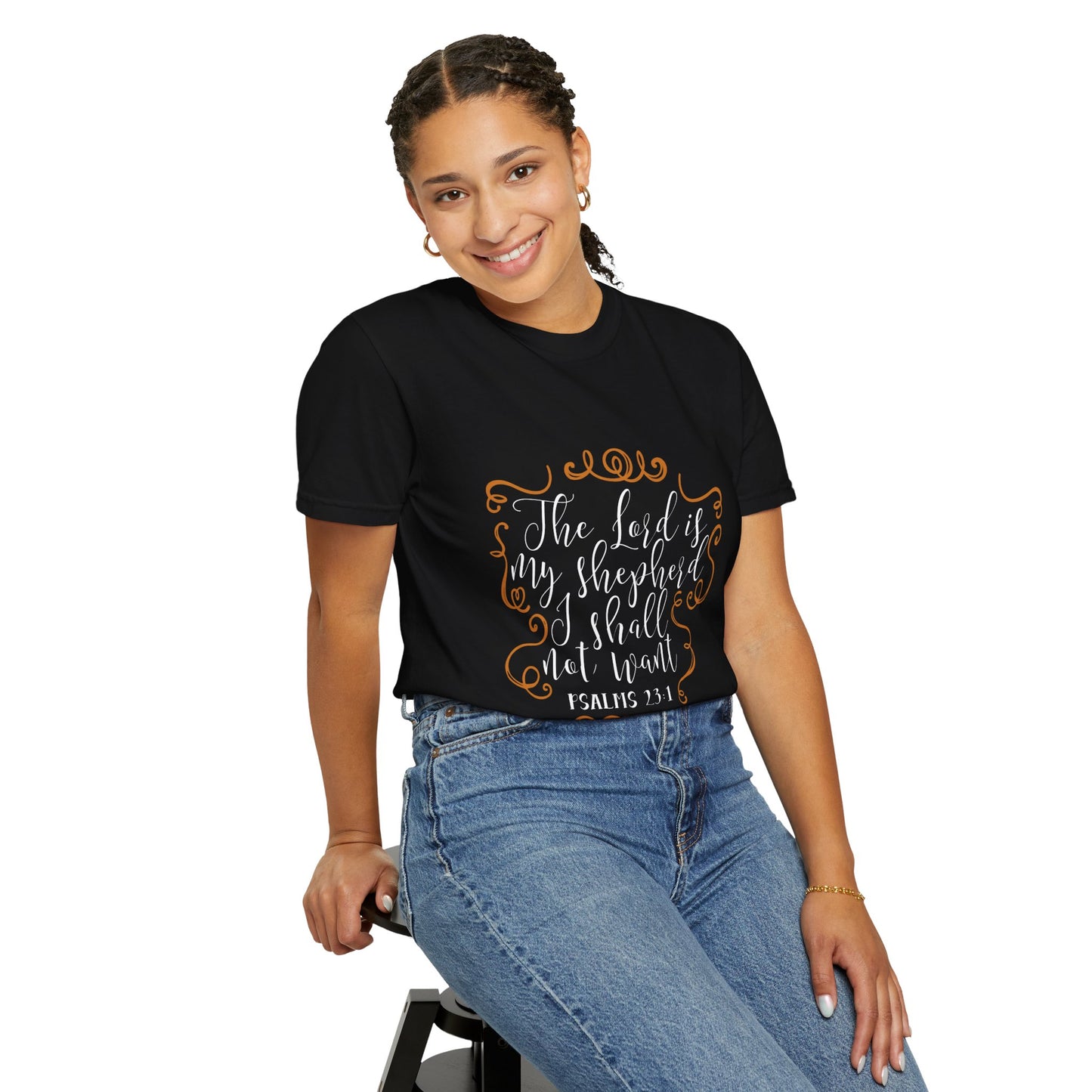 Inspirational Psalms 23:1 Unisex Garment-Dyed T-Shirt - Christian Shirts and More